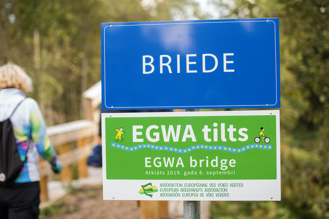 EGWA Bridge sign (Bridge over river Briede)