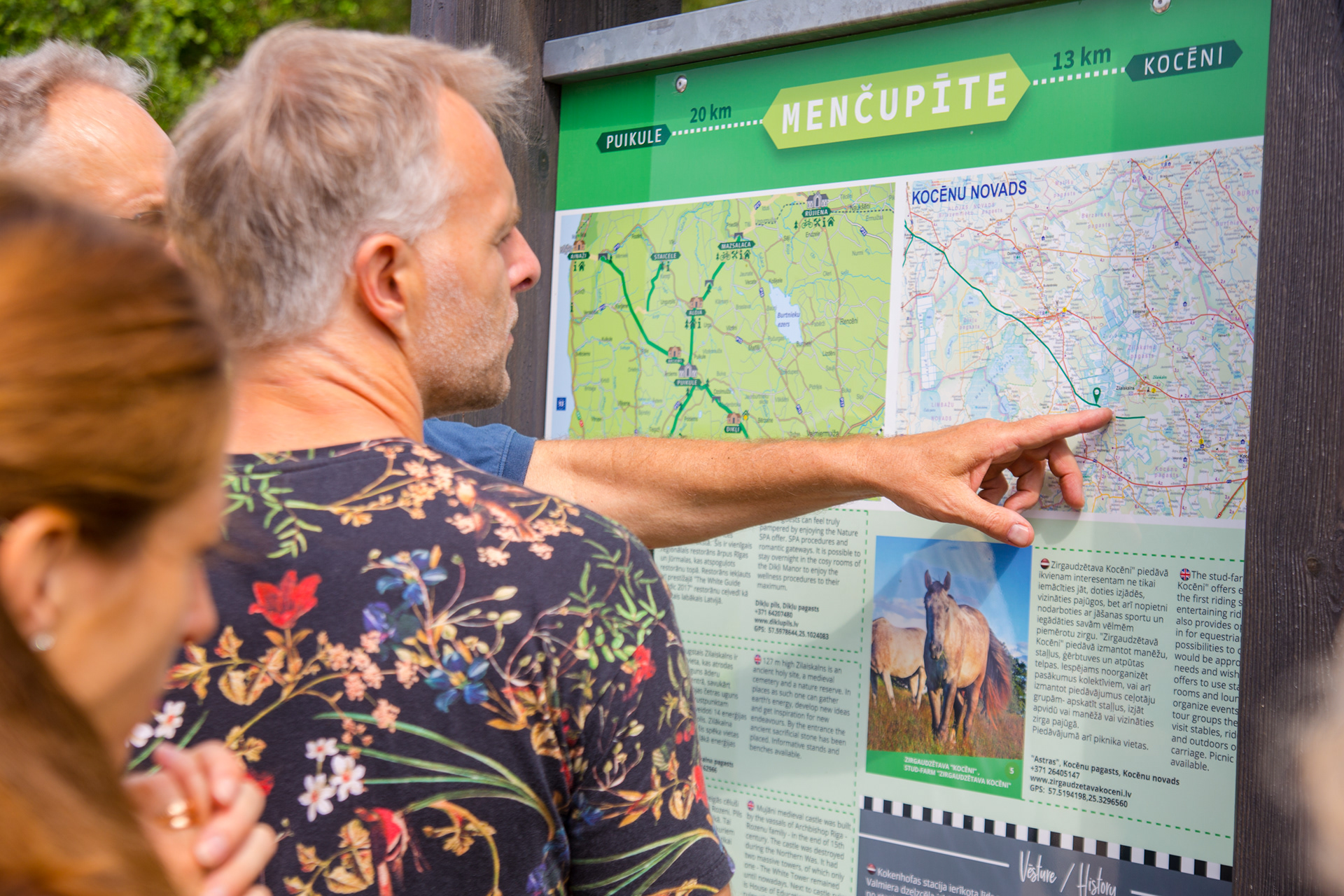 Info stand on the route