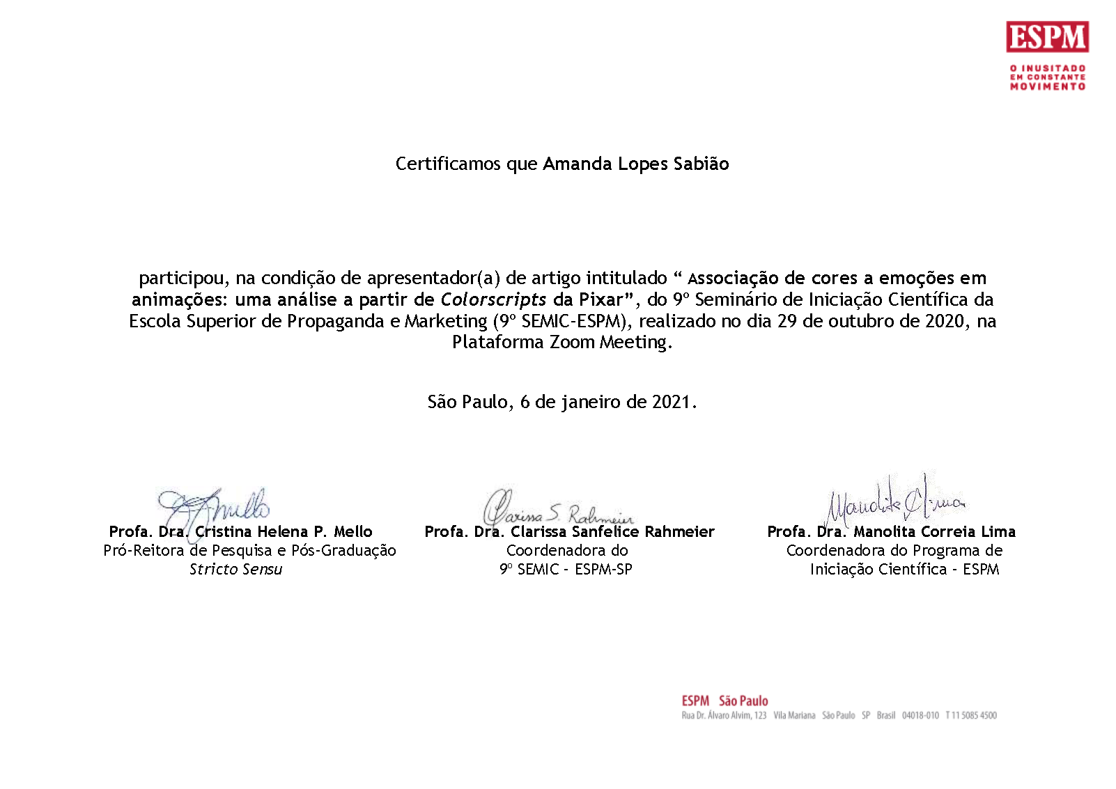 Promoção da iniciação científica de PIC para PIBIC/CNPq e participação no 9°SEMIC