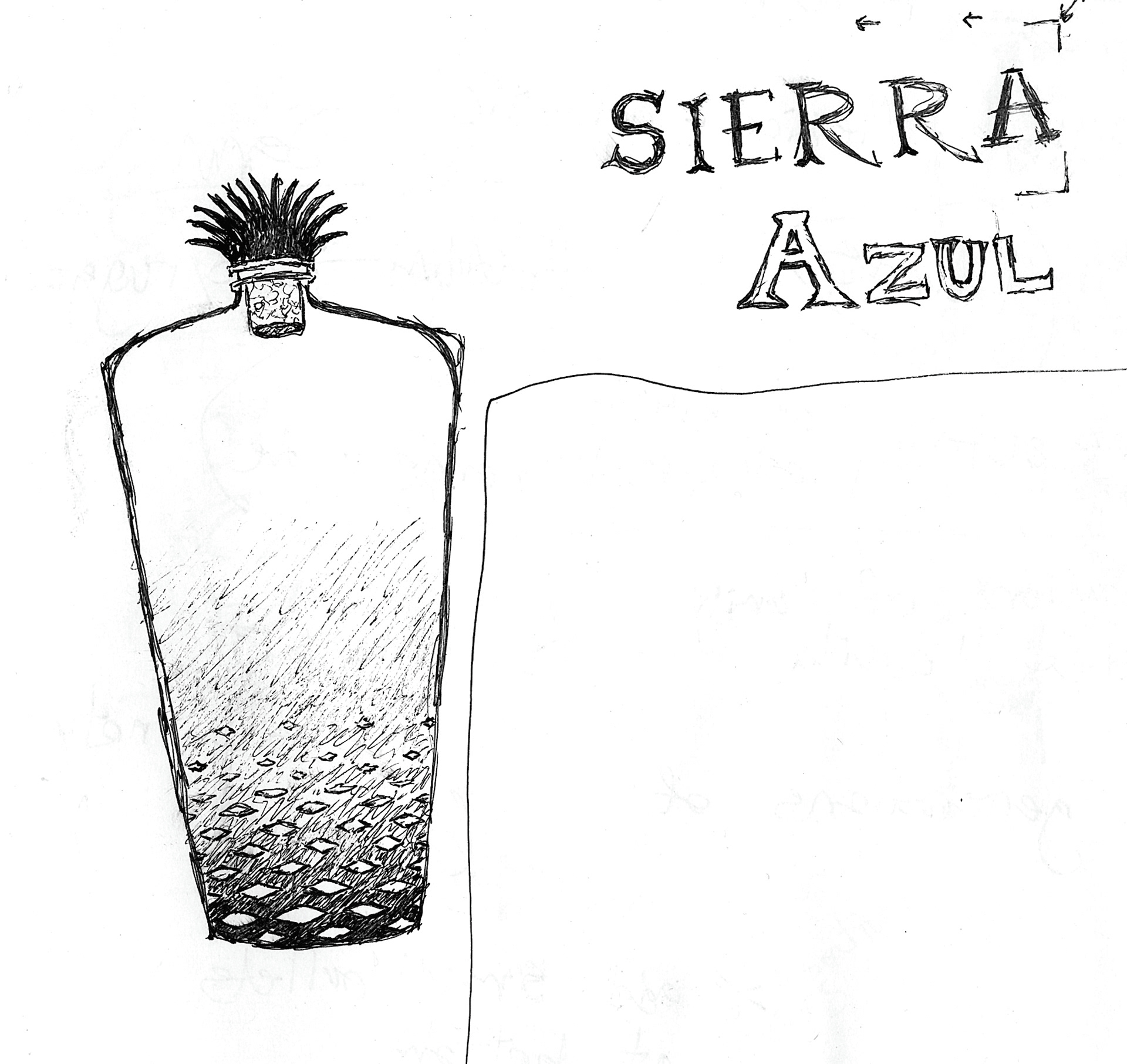 <-- Sierra Azul tequila (brand, product, and adverting design) Sketches