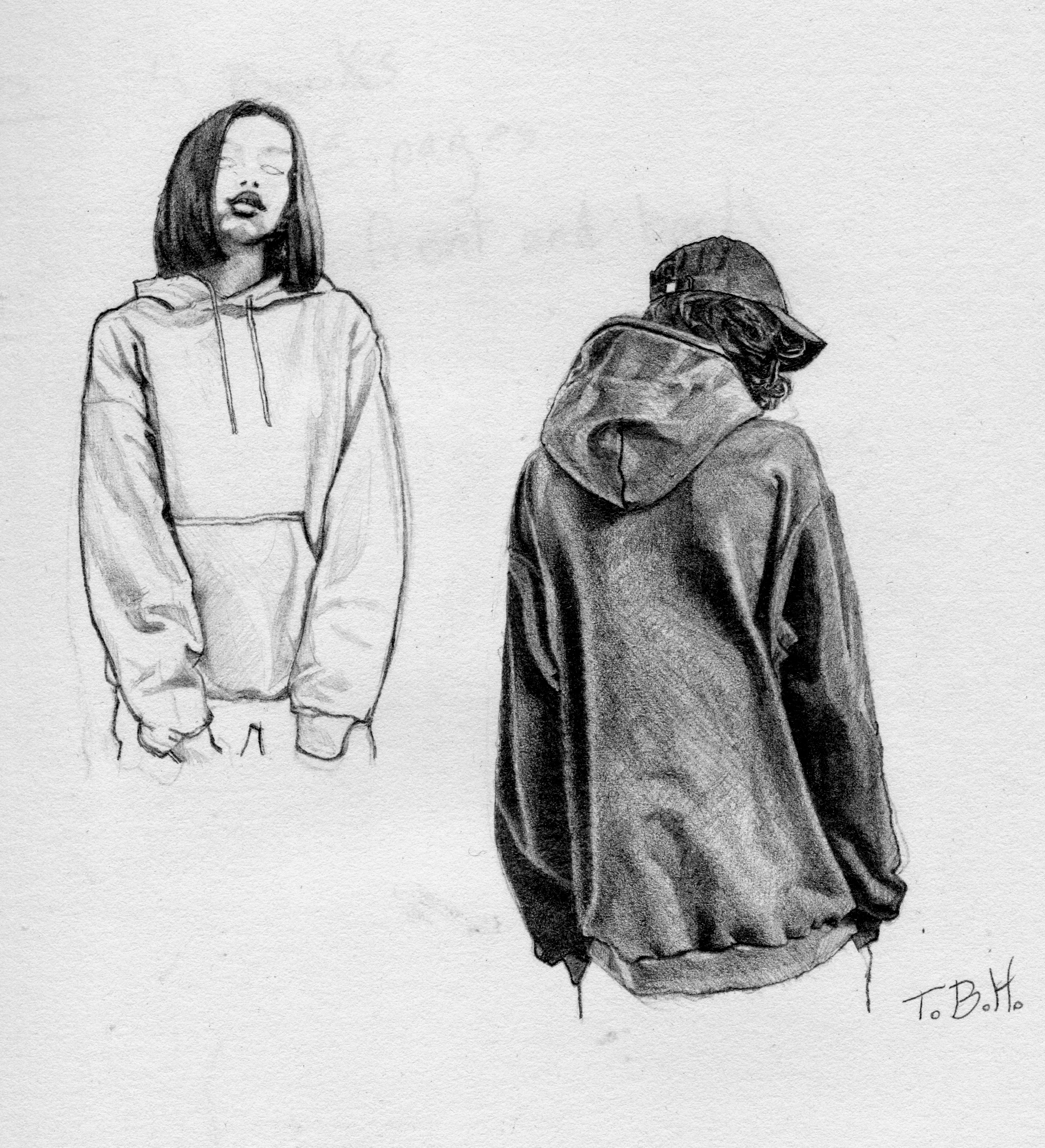 loose hoodie sketch