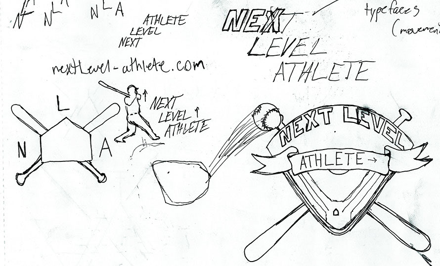 N.L.A. logo development sketches