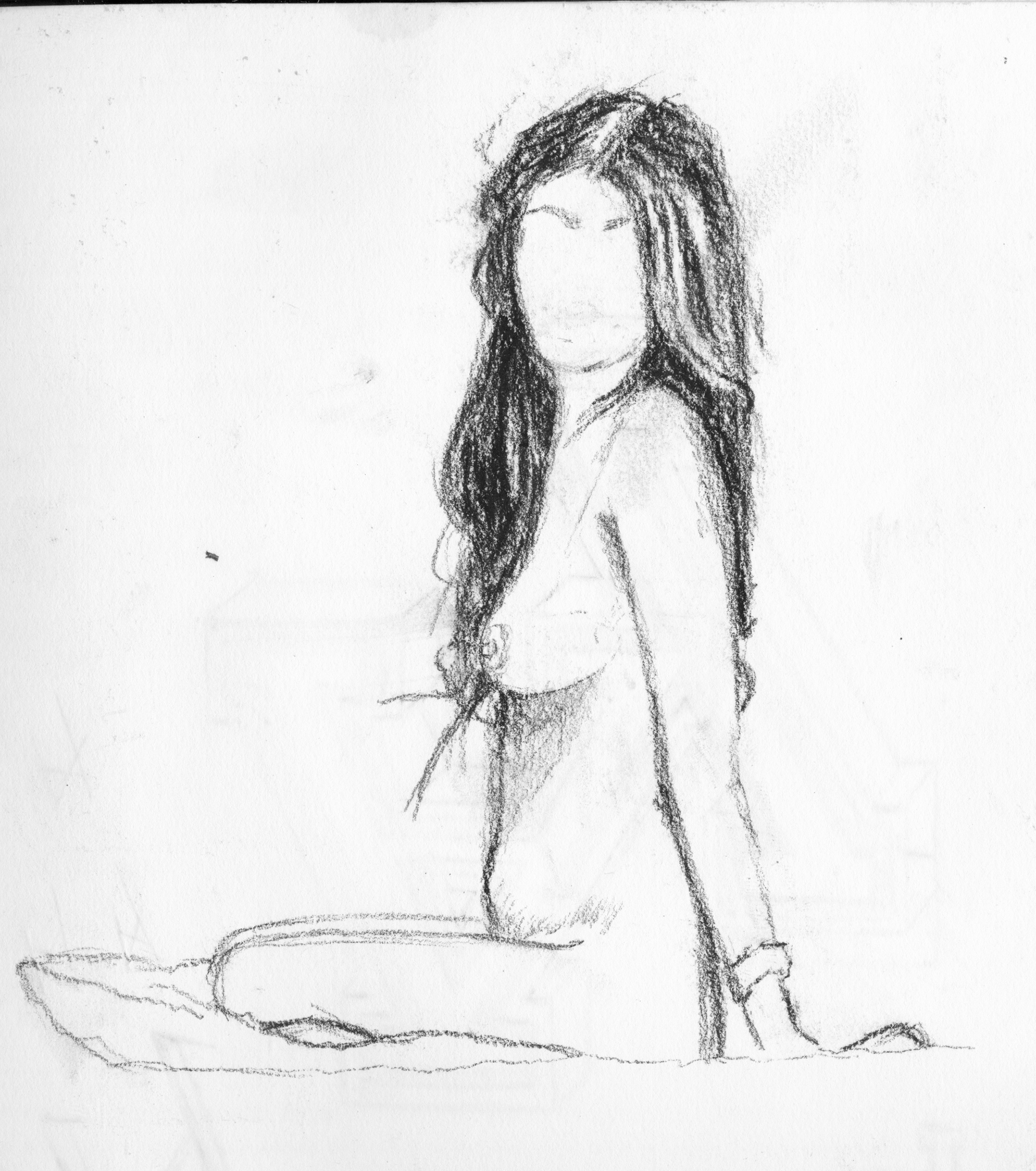 charcoal stick live drawing
