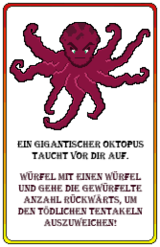 A giant octopus - roll the dice once and go back X spaces!