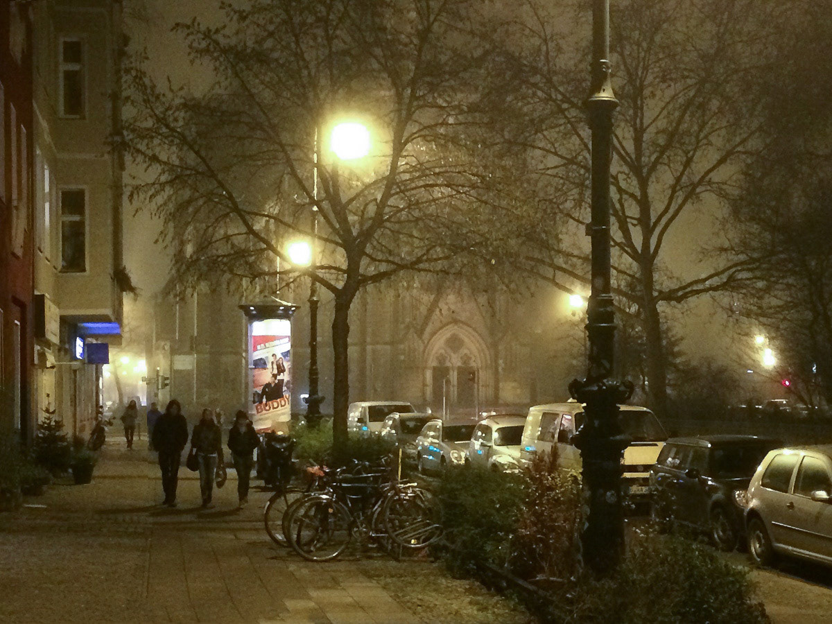 Gneisenaustraße im Nebel