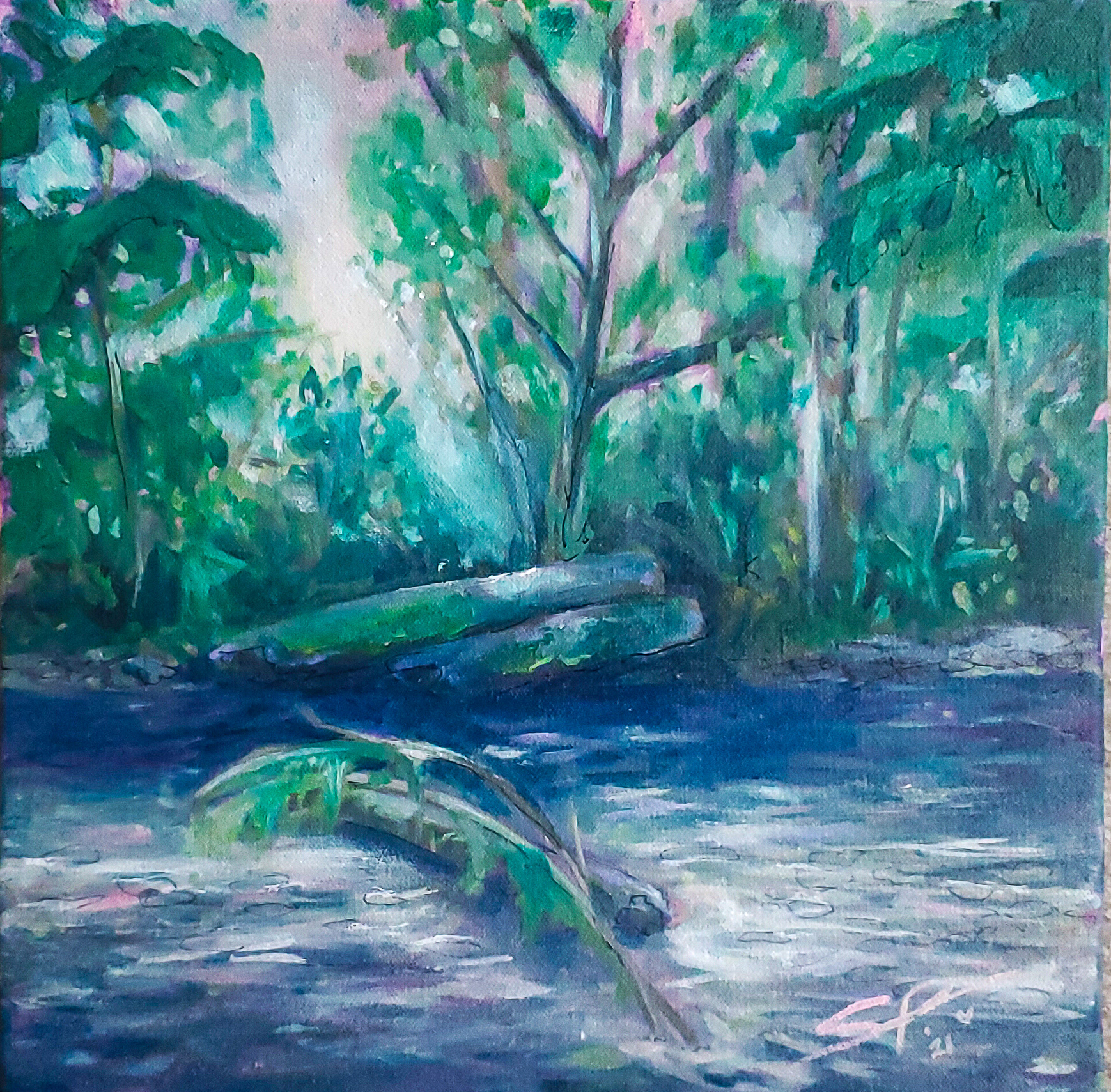 Through the Trees 2021; Oil
