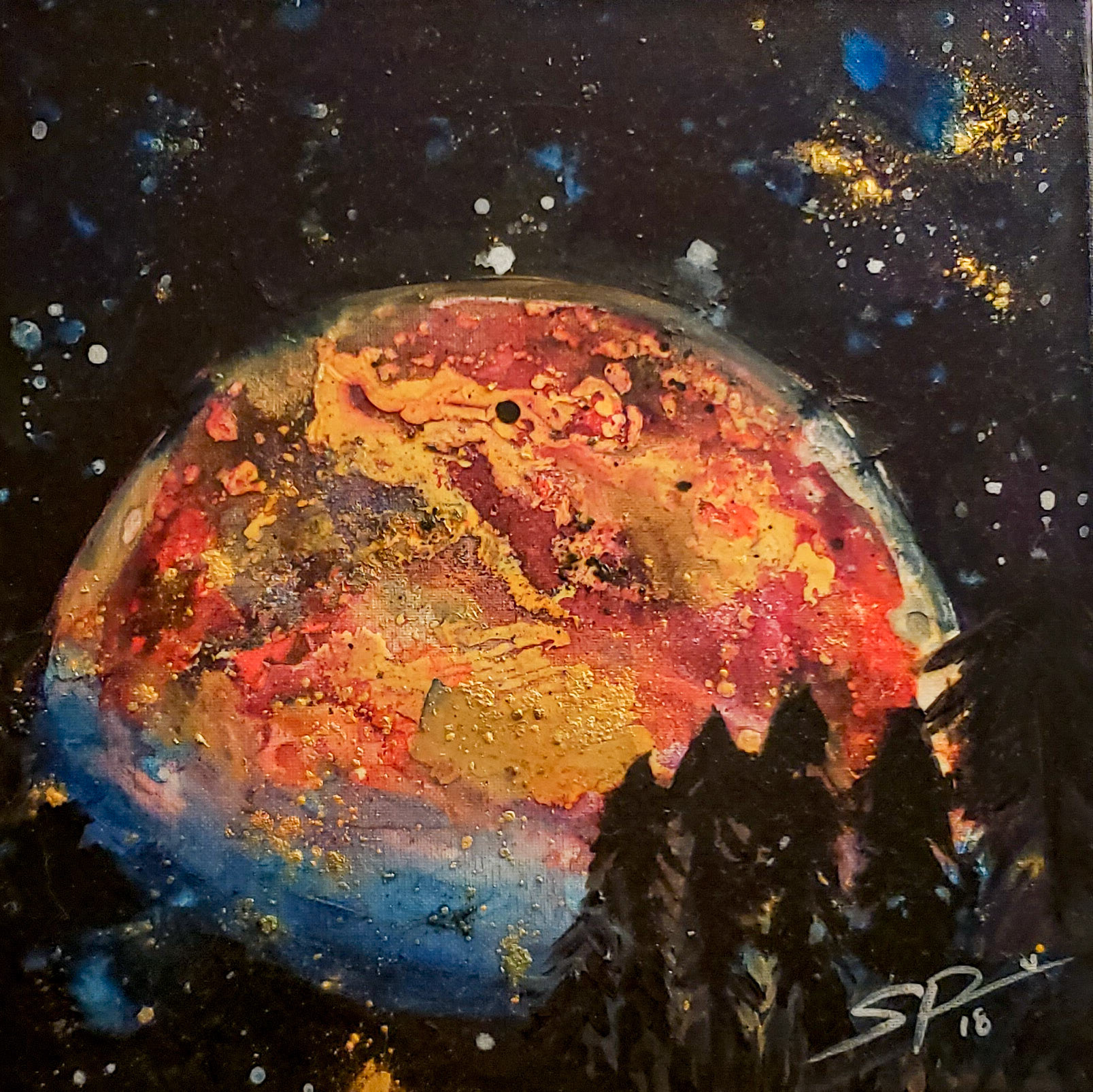 Planet 1 2018; Acrylic and Resin