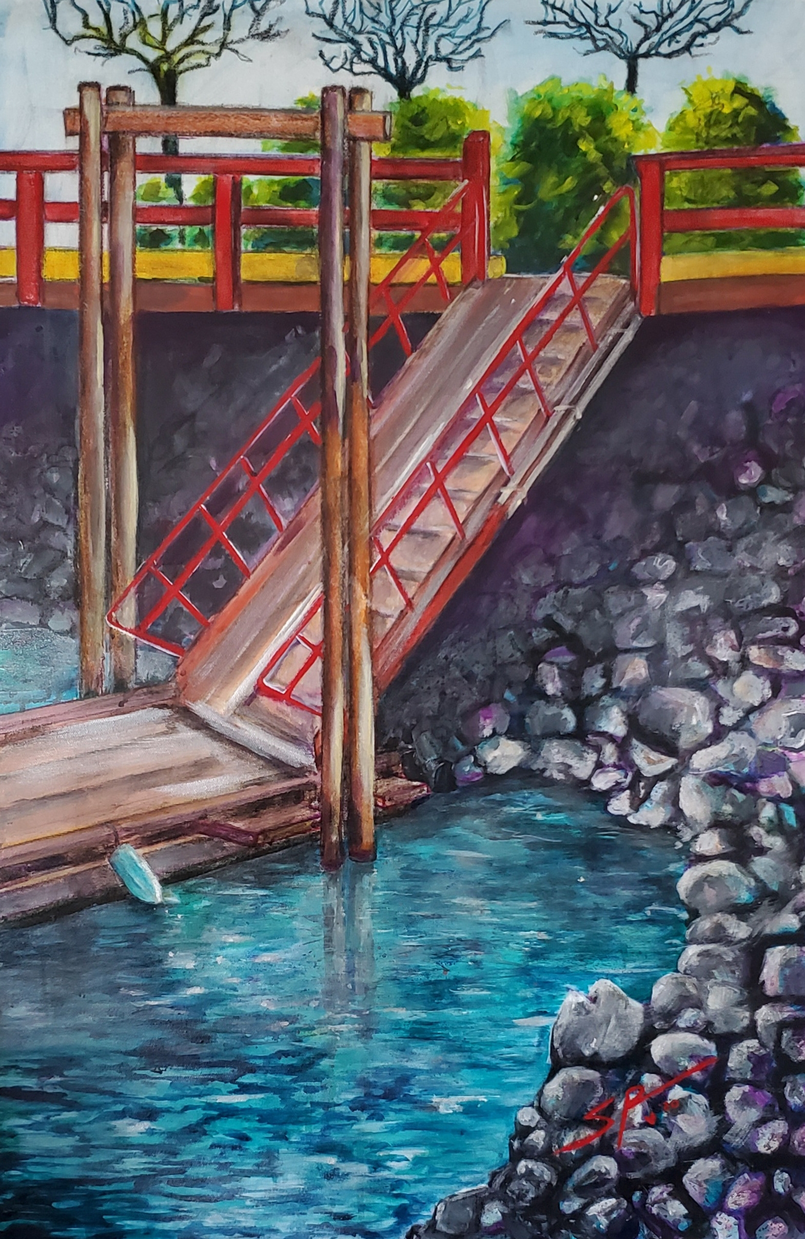 The Red Docks 2020; Acrylic