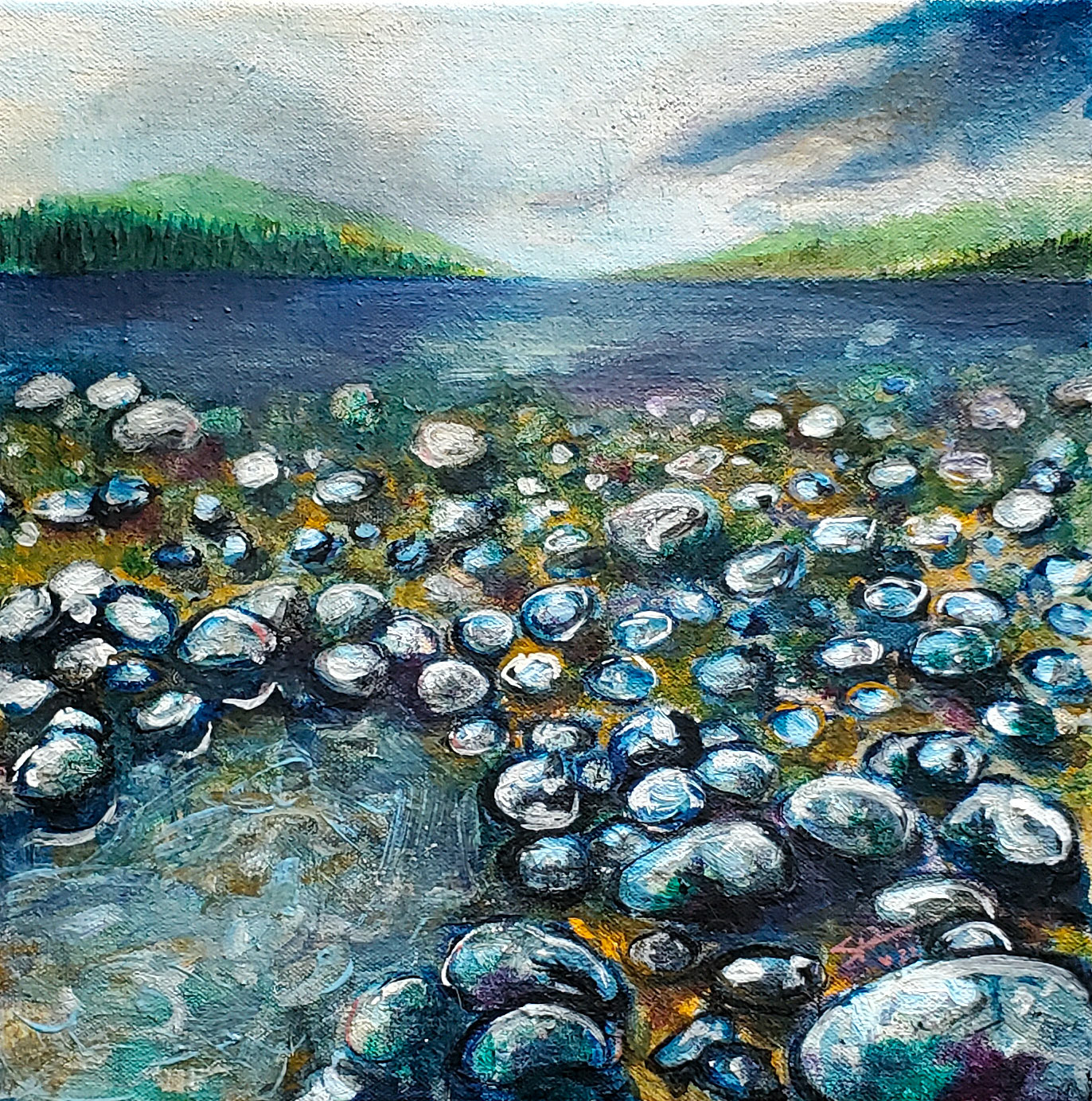 Rocks, off View 2022; Oil