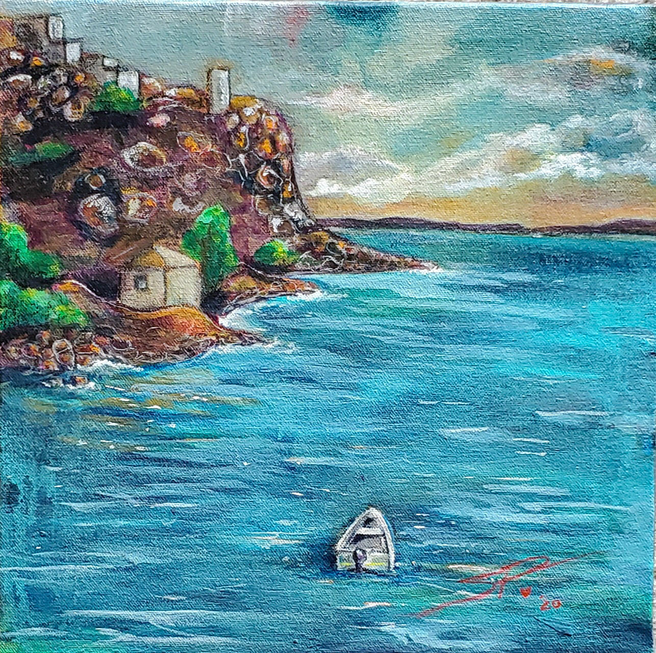 Sunsets In Areopoli 2020; Acrylic