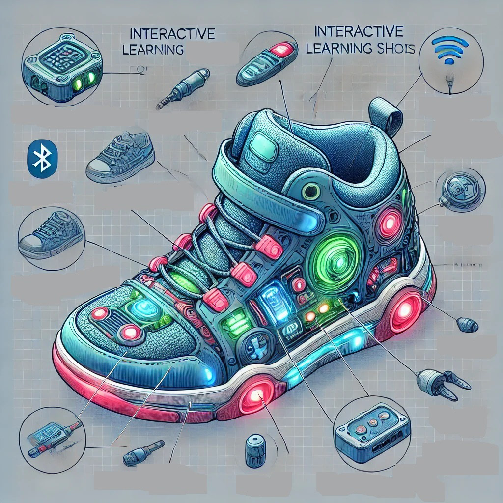 The Interactive designed to keep kids motivated and learnign at the same time. The sensors and AI assisted devices incorporated into the shoes. Lights and the exciting designs are attractive and trendy, comfort and EdTech ability.