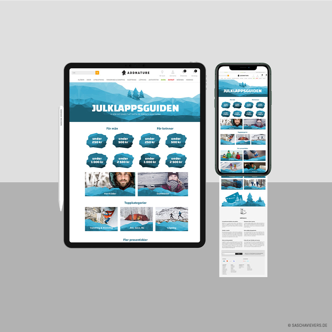 addnature.com, Landingpage