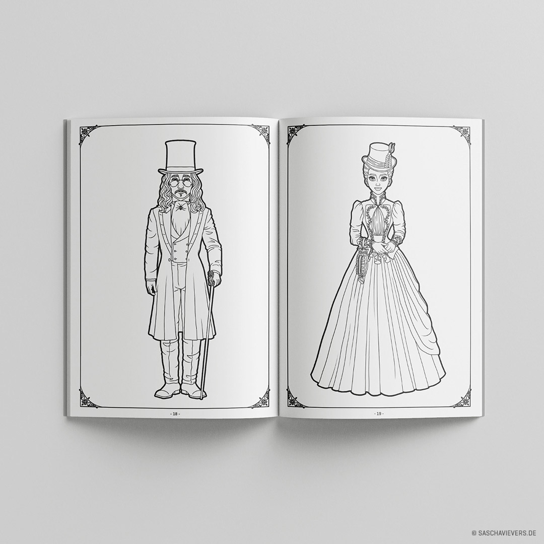 Malbuch "Ikonische Mode"