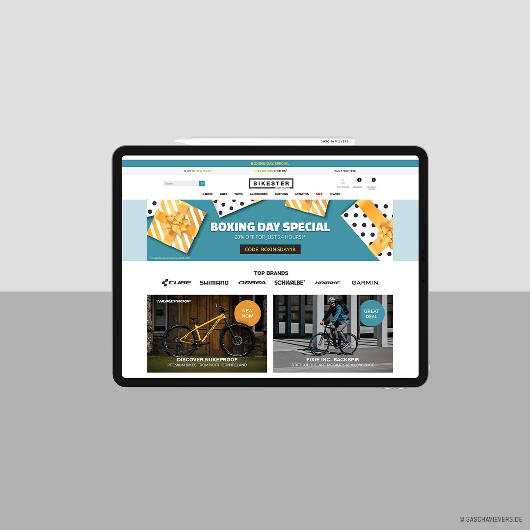 bikester.co.uk, Aktionsgrafiken