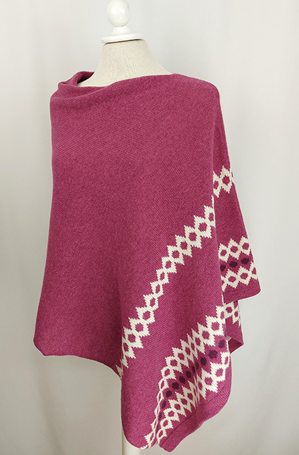 poncho Rut cyklamen