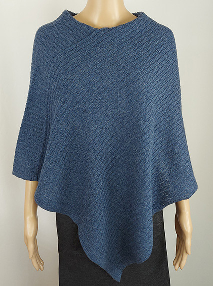 poncho Tukk jeansblå