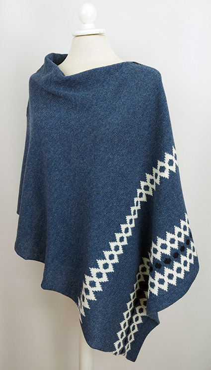 poncho Rut jeansblå