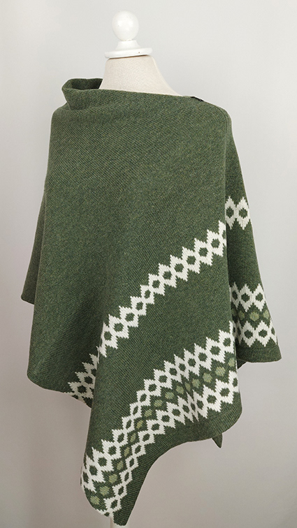 poncho Rut olivgrön