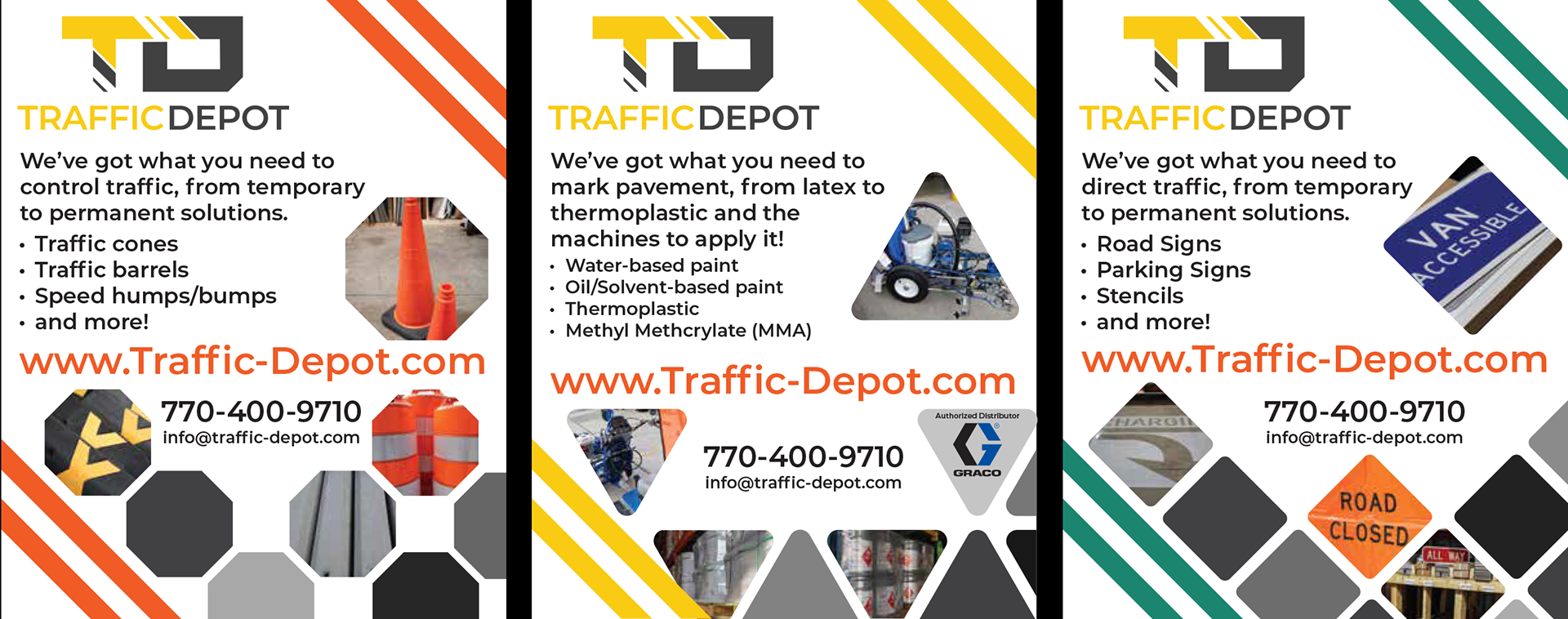 Set of three print ads for a magazine