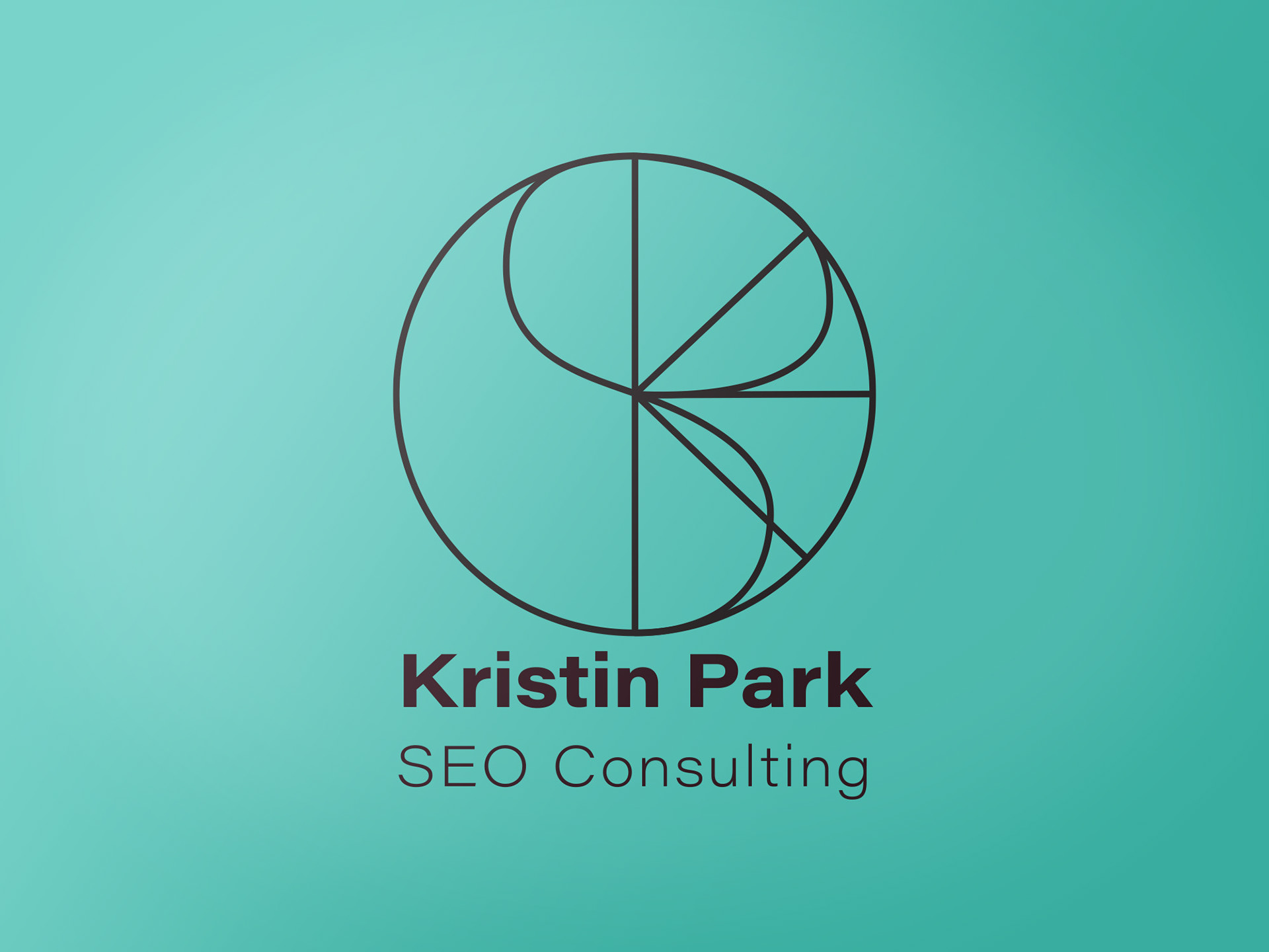 black-only logo for Kristin Park SEO over a light teal background