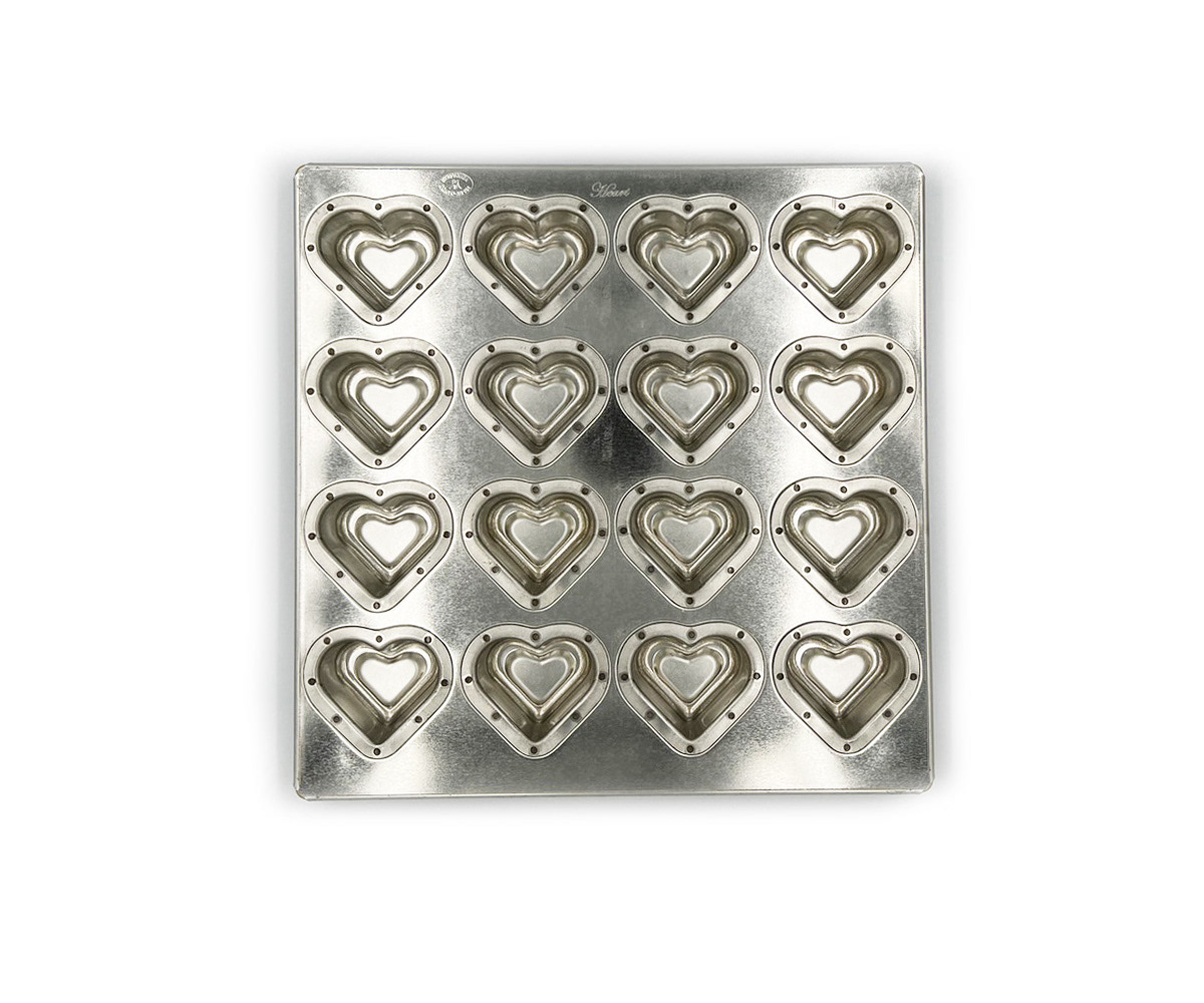 Silicone-coated SV Double Heart Pan (16 pieces)