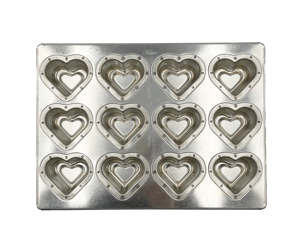 Silicone-coated SV Double Heart Pan (12 pieces)