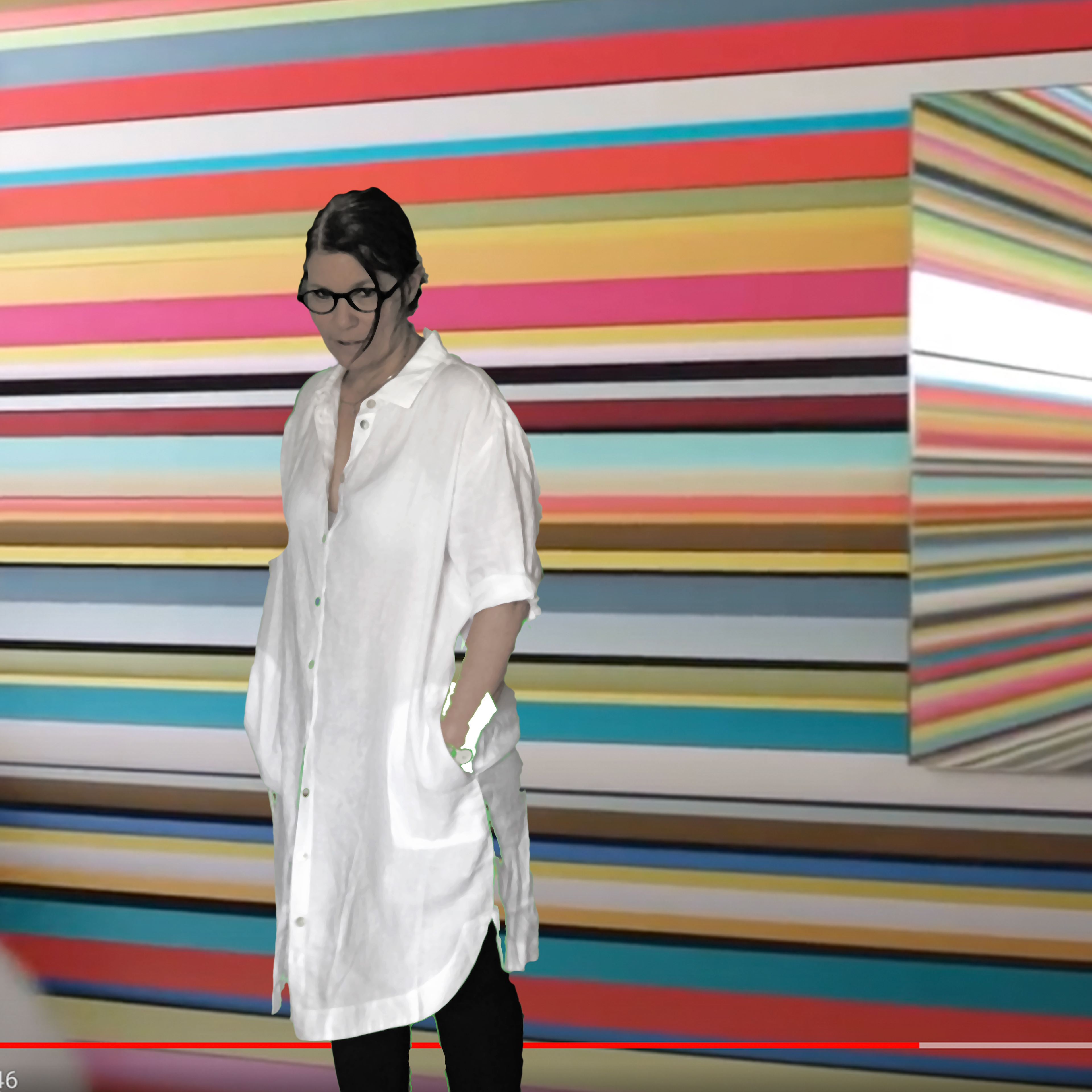 ”Danielle in colour-room”, 2021, painted photography, 80x50cm