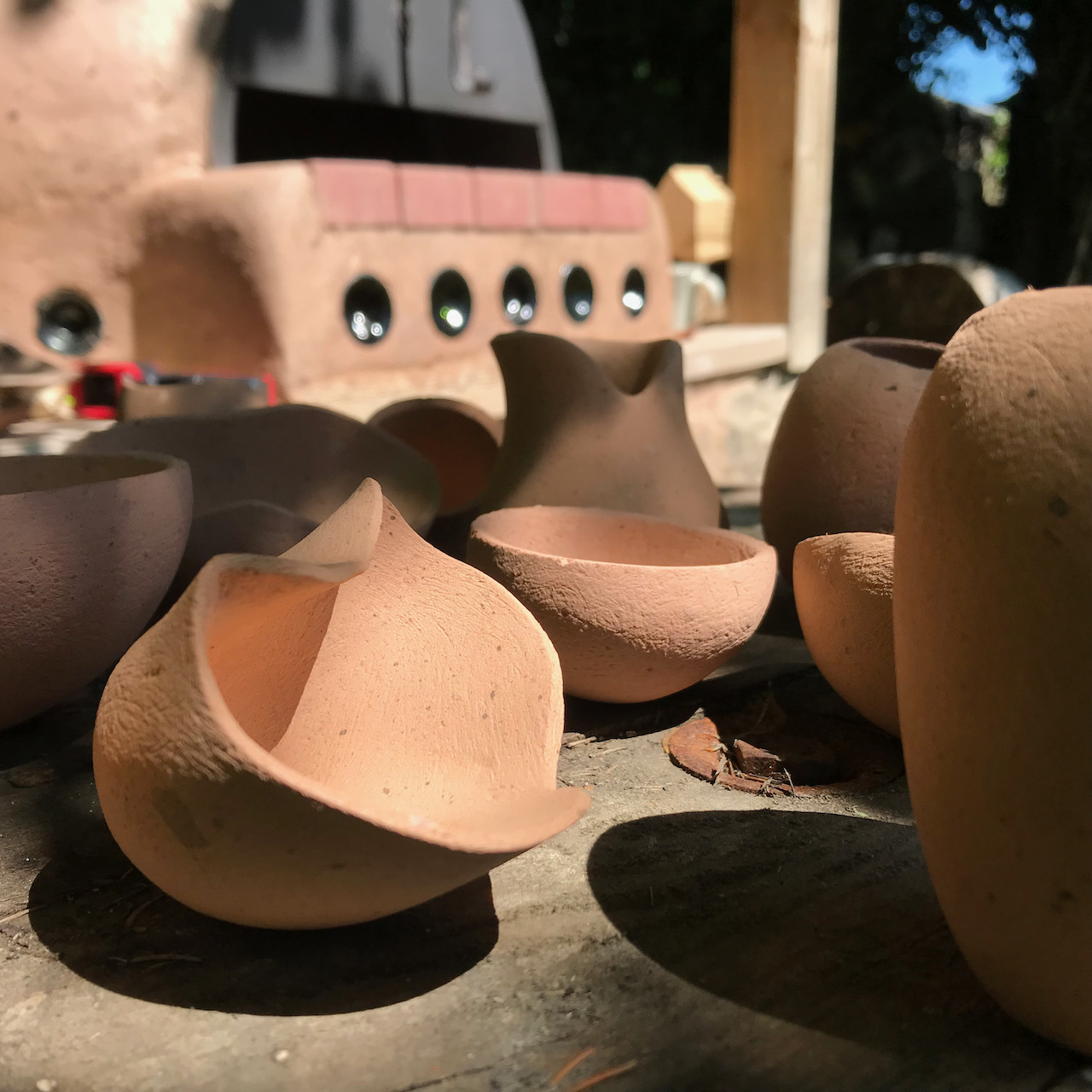 pots waiting to be fired