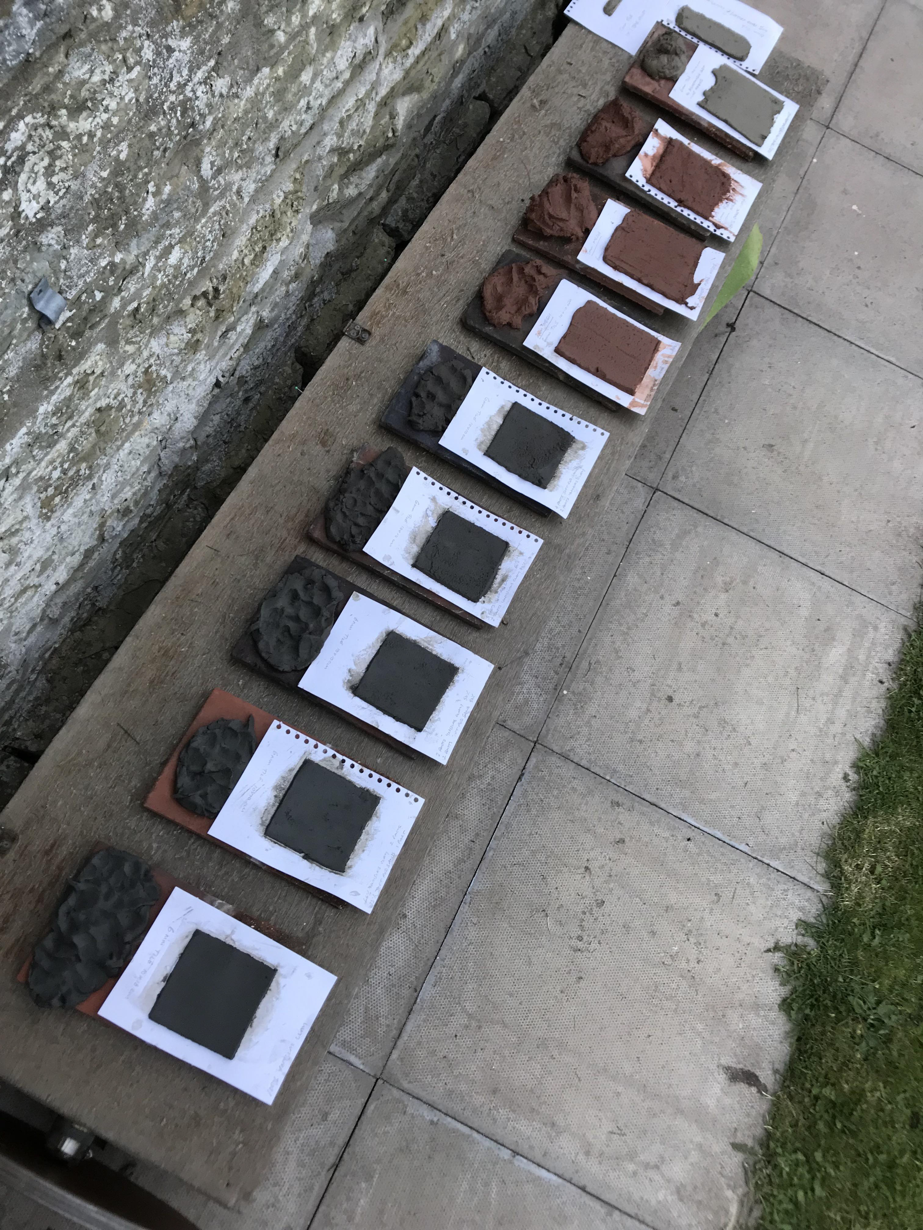 A batch of test tiles