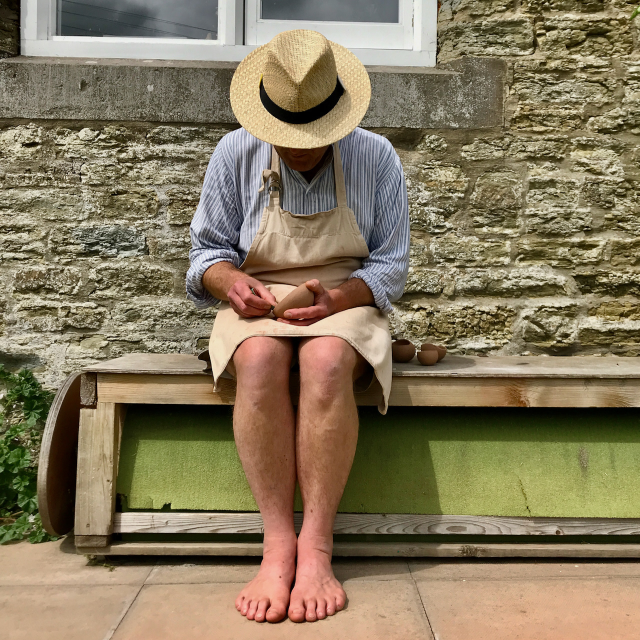 refining pots in the sunshine