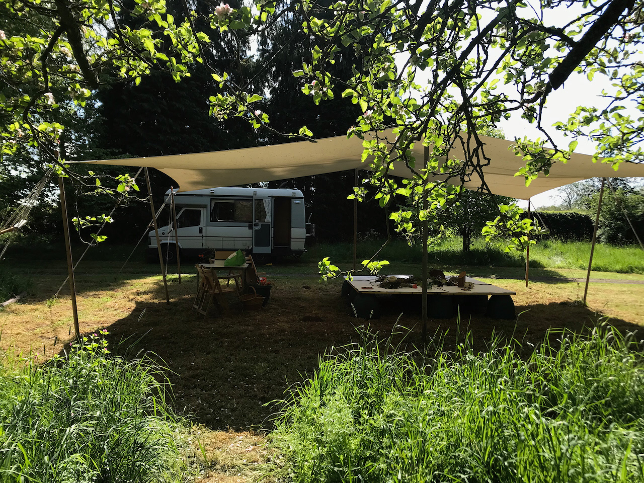 All set up at Spring Greens in my camper