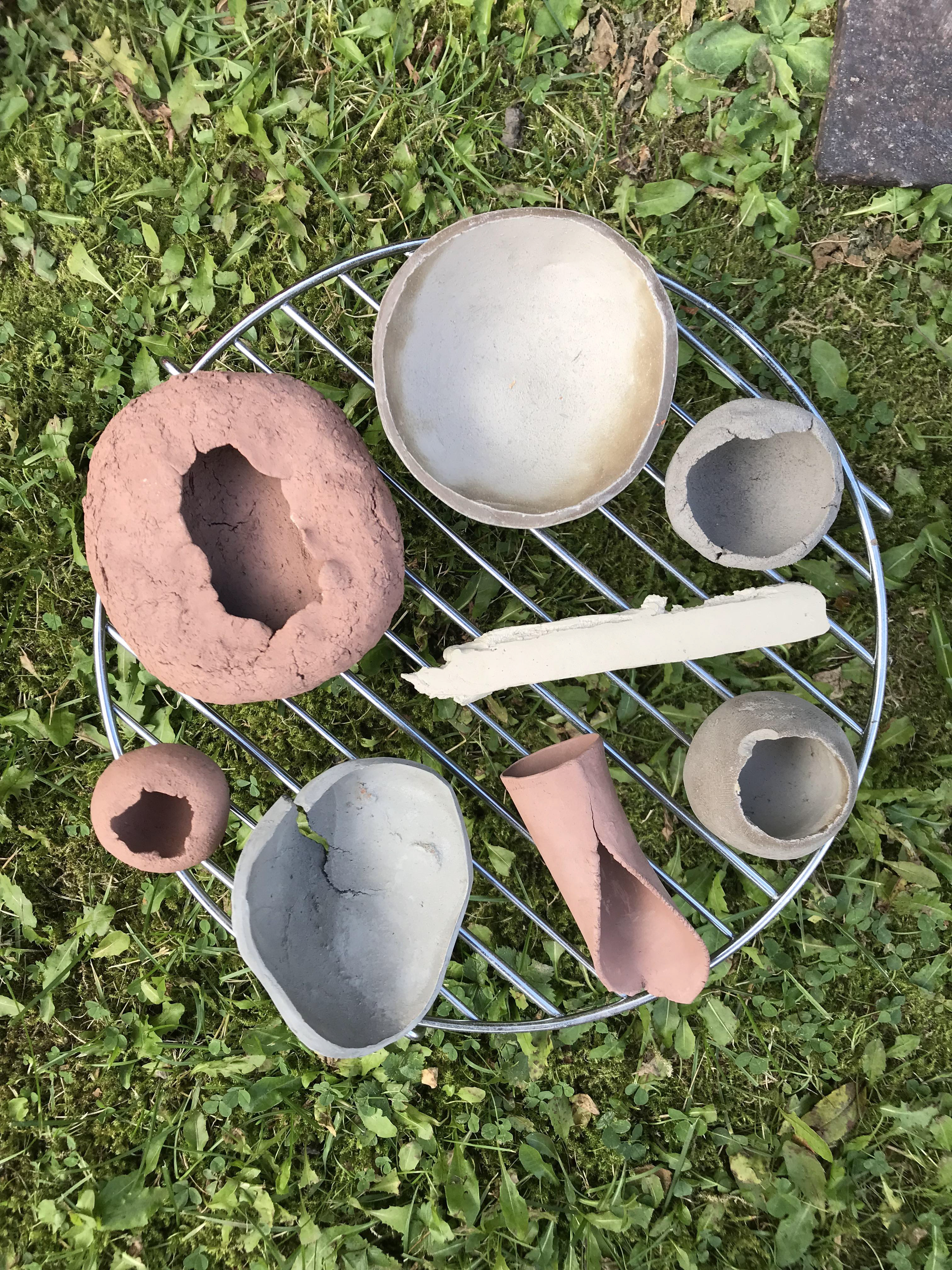 A selection of samples ready for wood firing