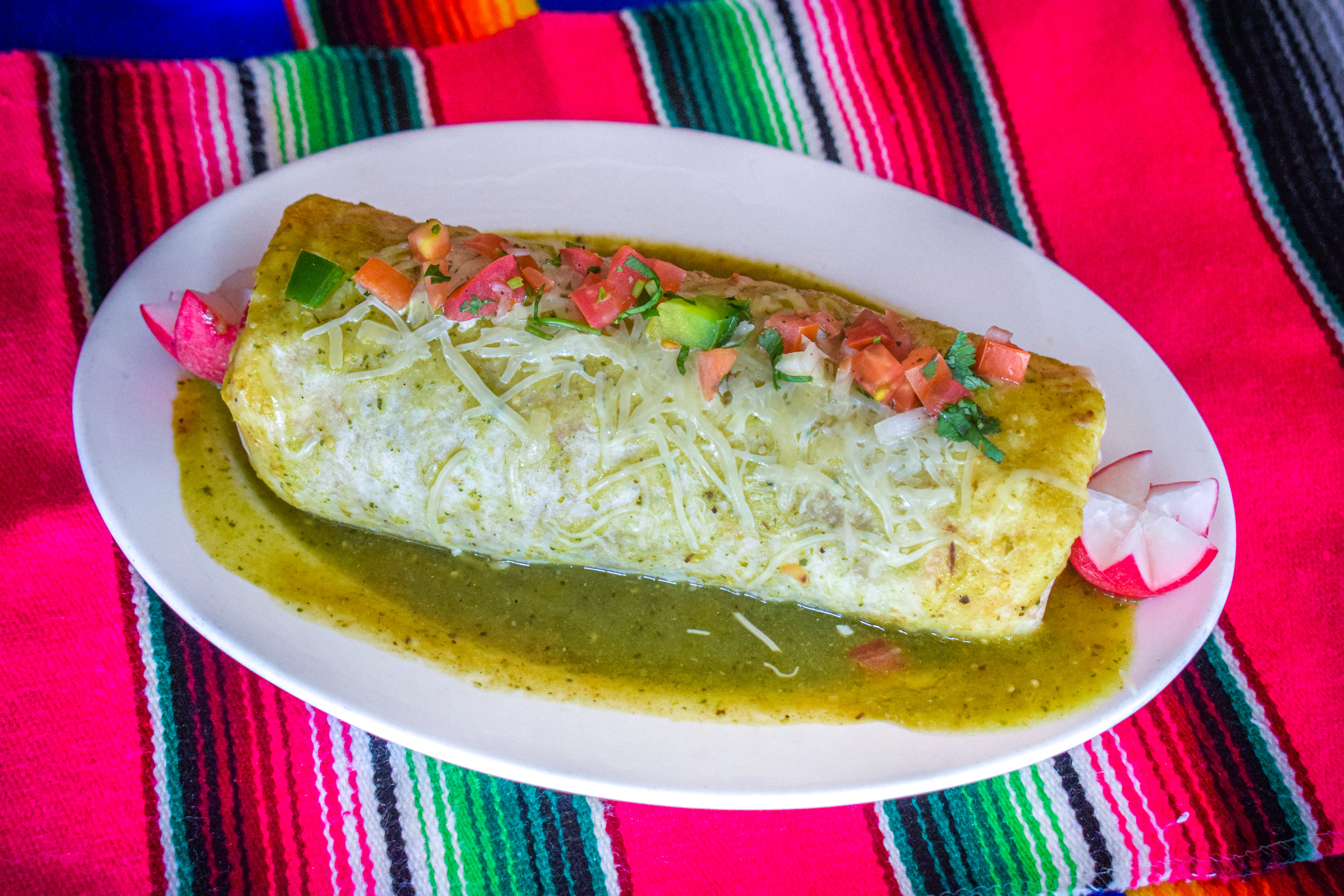 "Wet burrito" in Salsa Verde