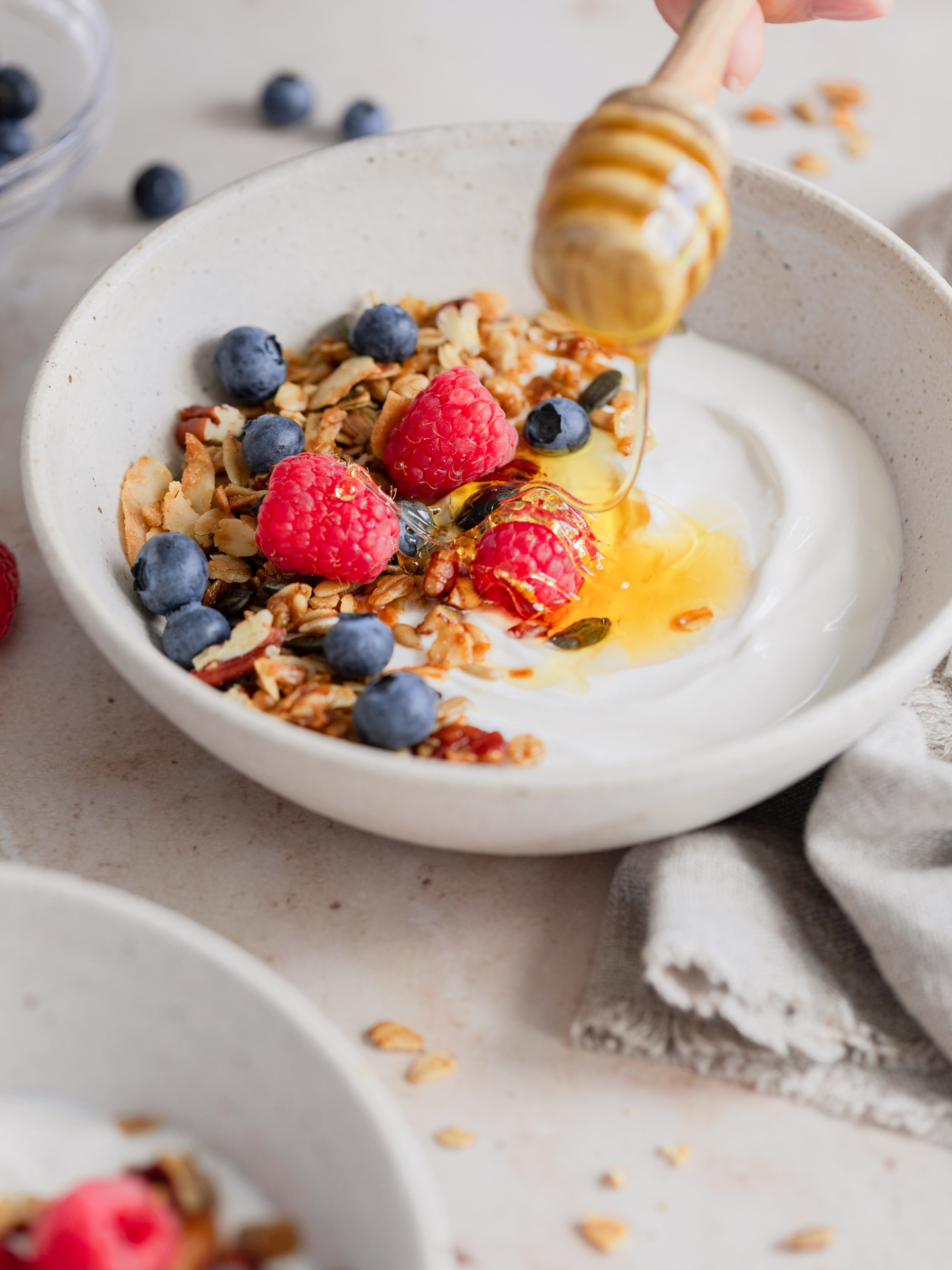 Granola Bowl Breakfast Portfolio scene made by Ioana Ursu Food Photographer and Stylist