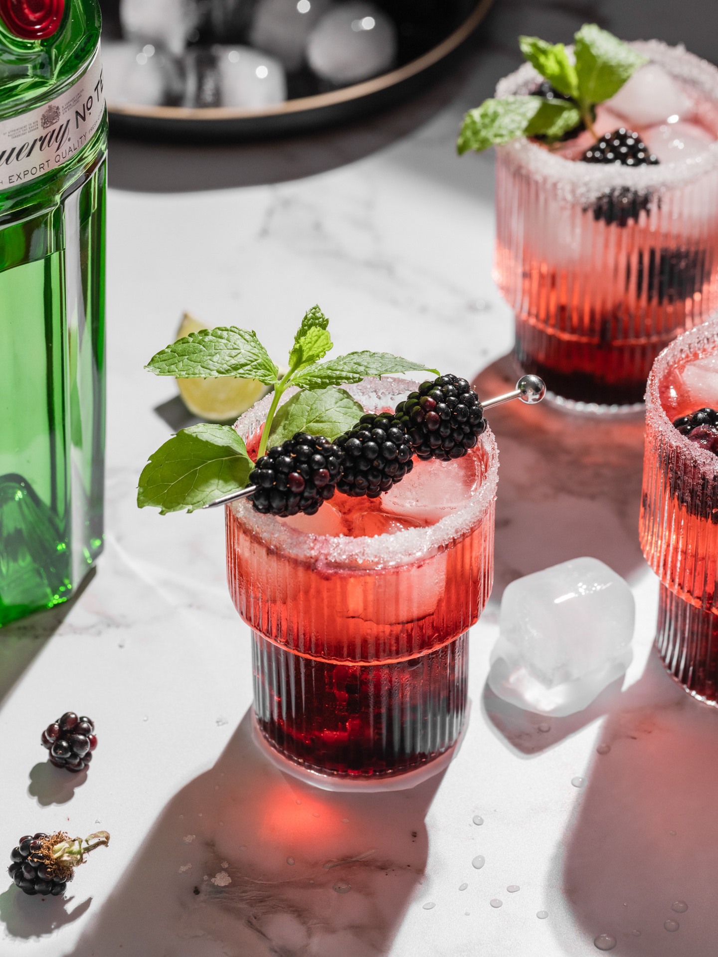 Drink and Product Portfolio Image of a cocktail made with Tanqueray gin captured by Ioana Ursu Food and Drink Photographer West Midlands