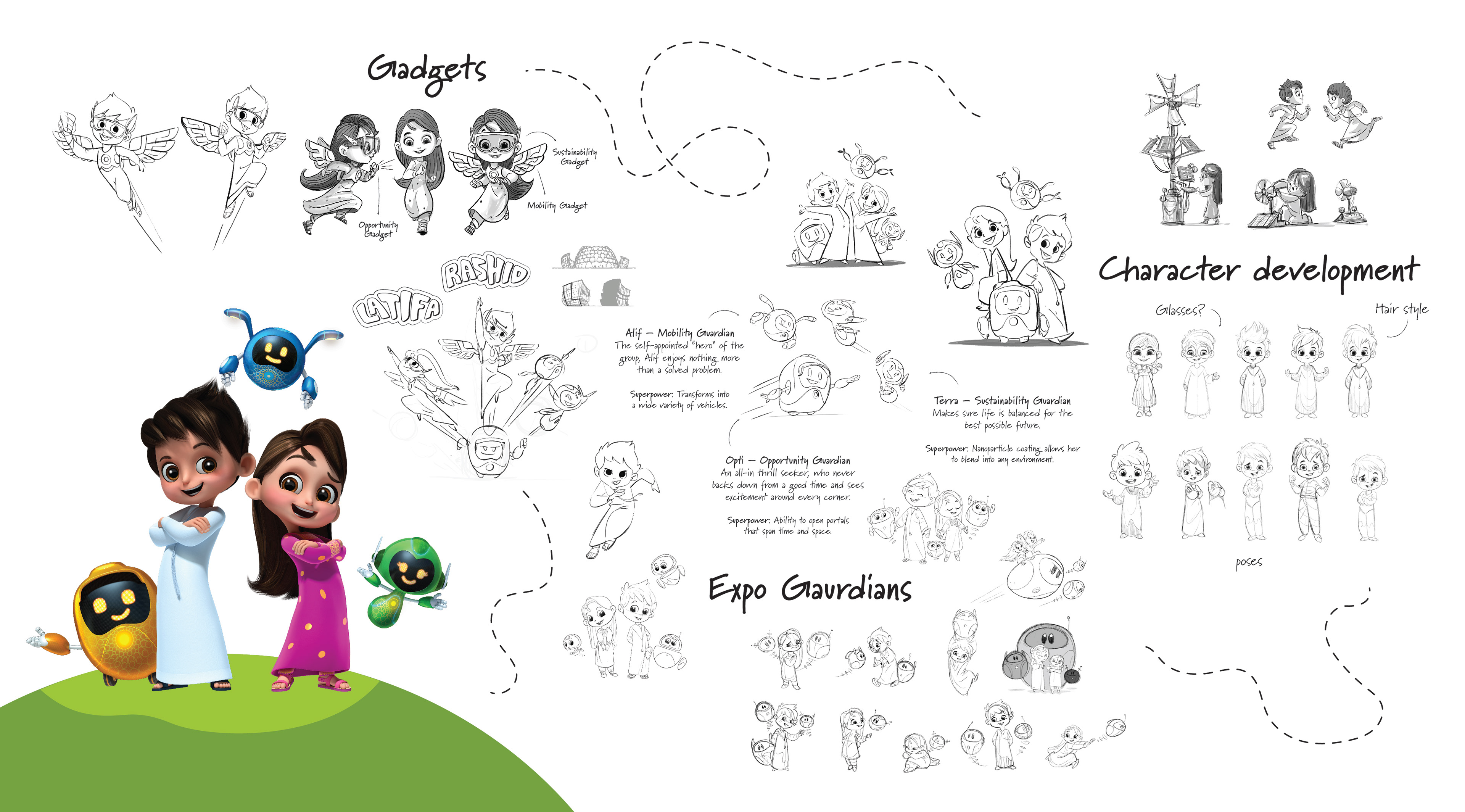 Expo Mascots Sketch wall