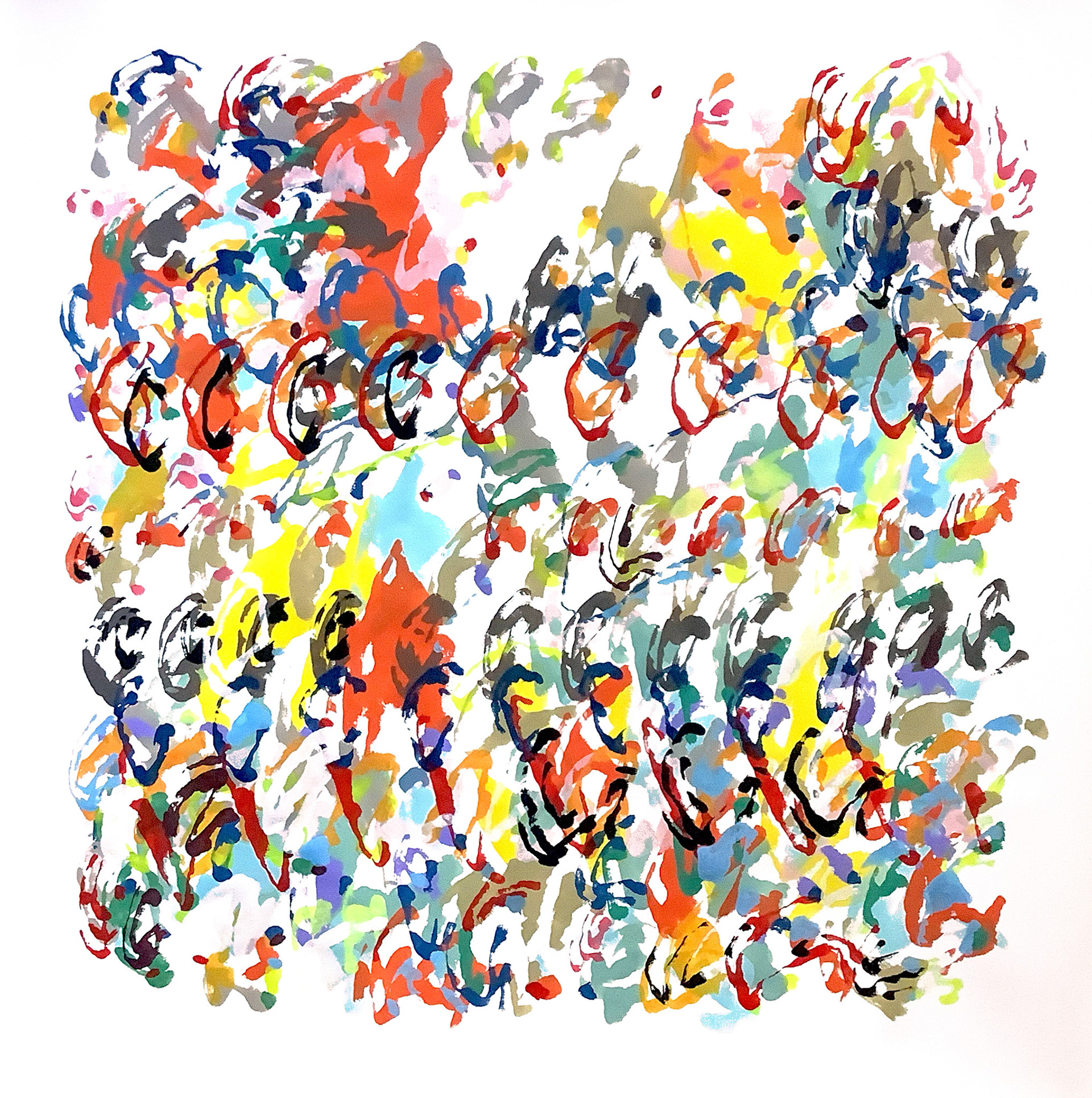 sans titre - gouache sur papier - 114x114cm - 2023
