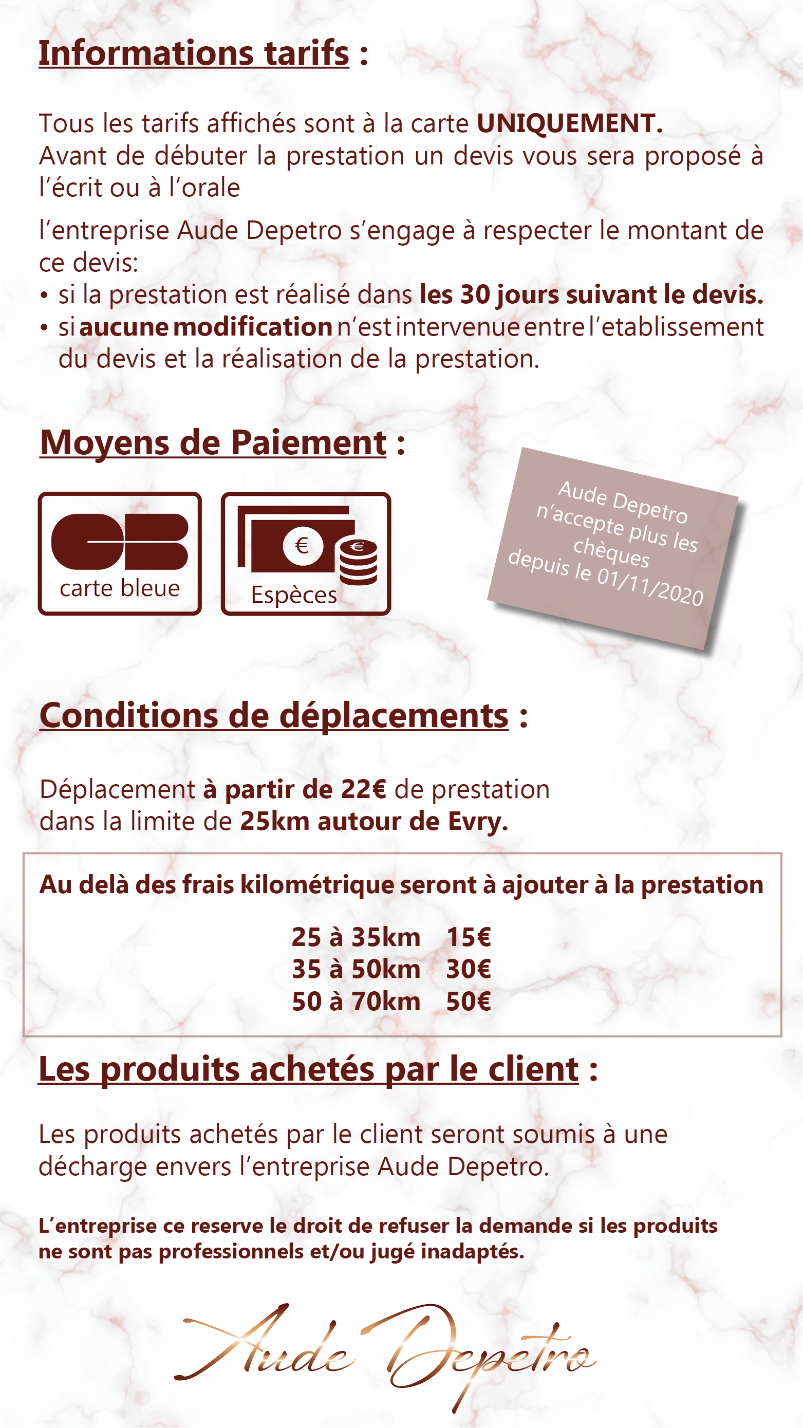 storie tarifs/infos