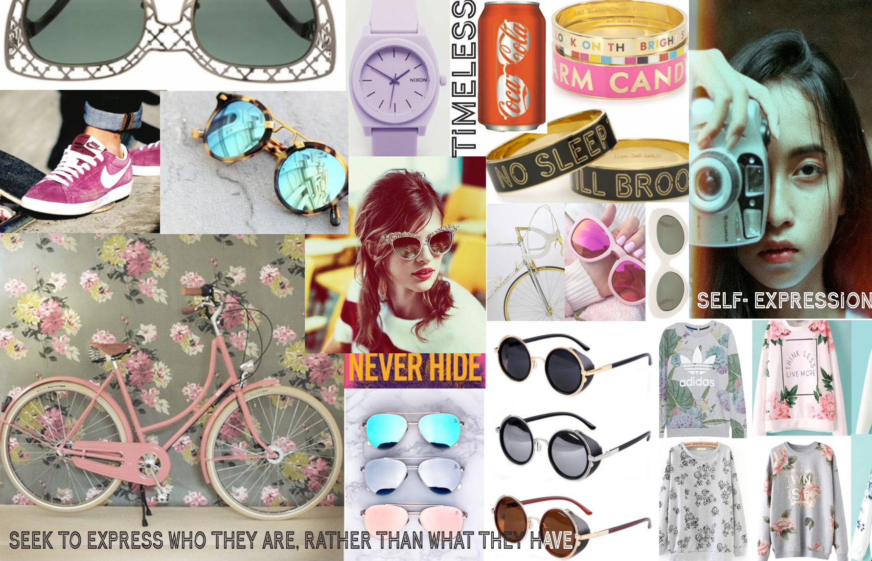 Mood board for presentation to Luxottica