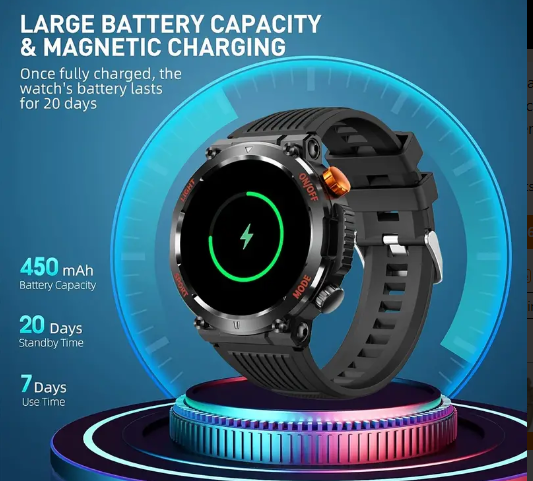 Large Battery Capacity & Magnetic Charging