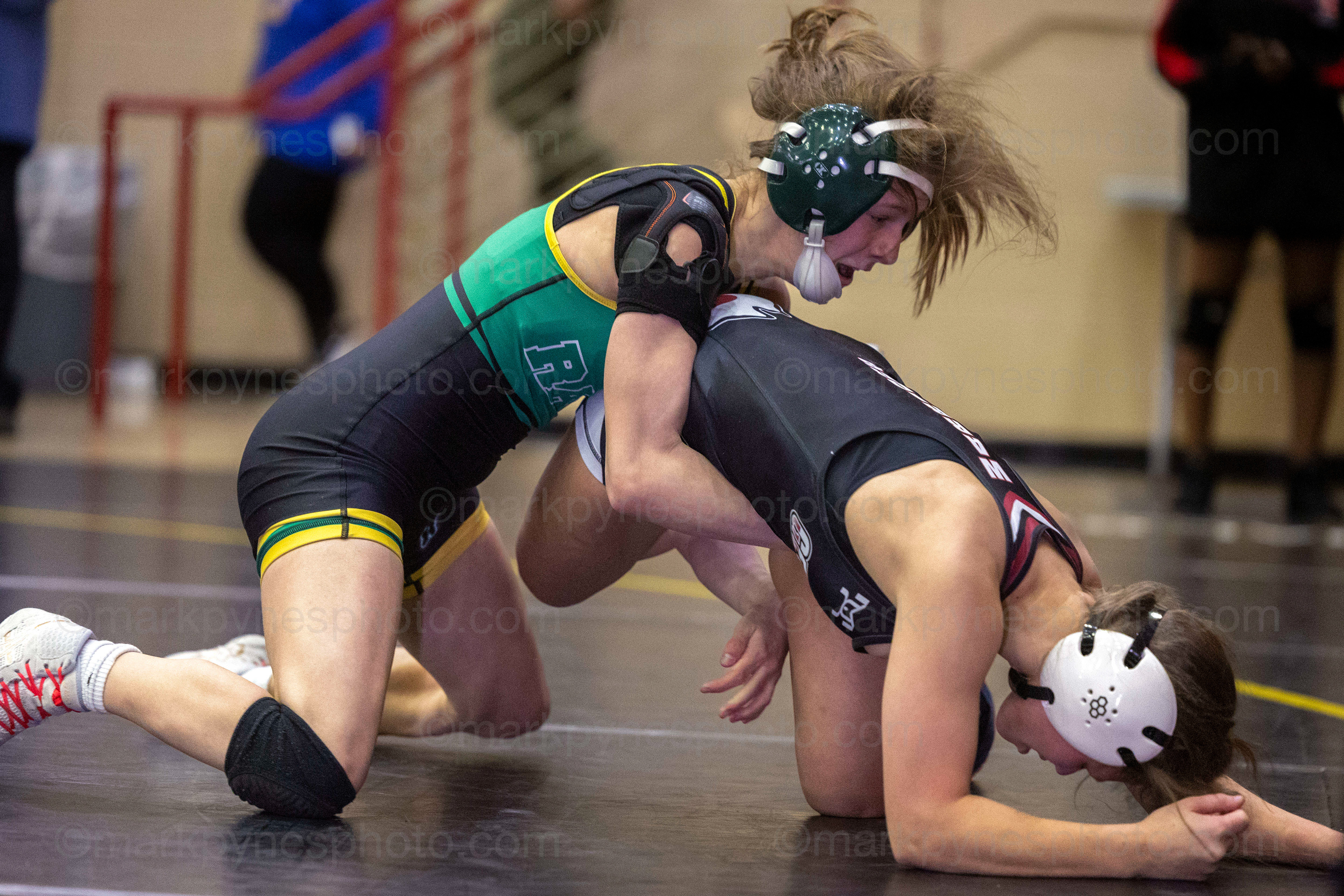 Abigail Stettler, Central Dauphin, major decisions Gettysburg’s Kiera Henry, 10-0, in the 112-pound match.