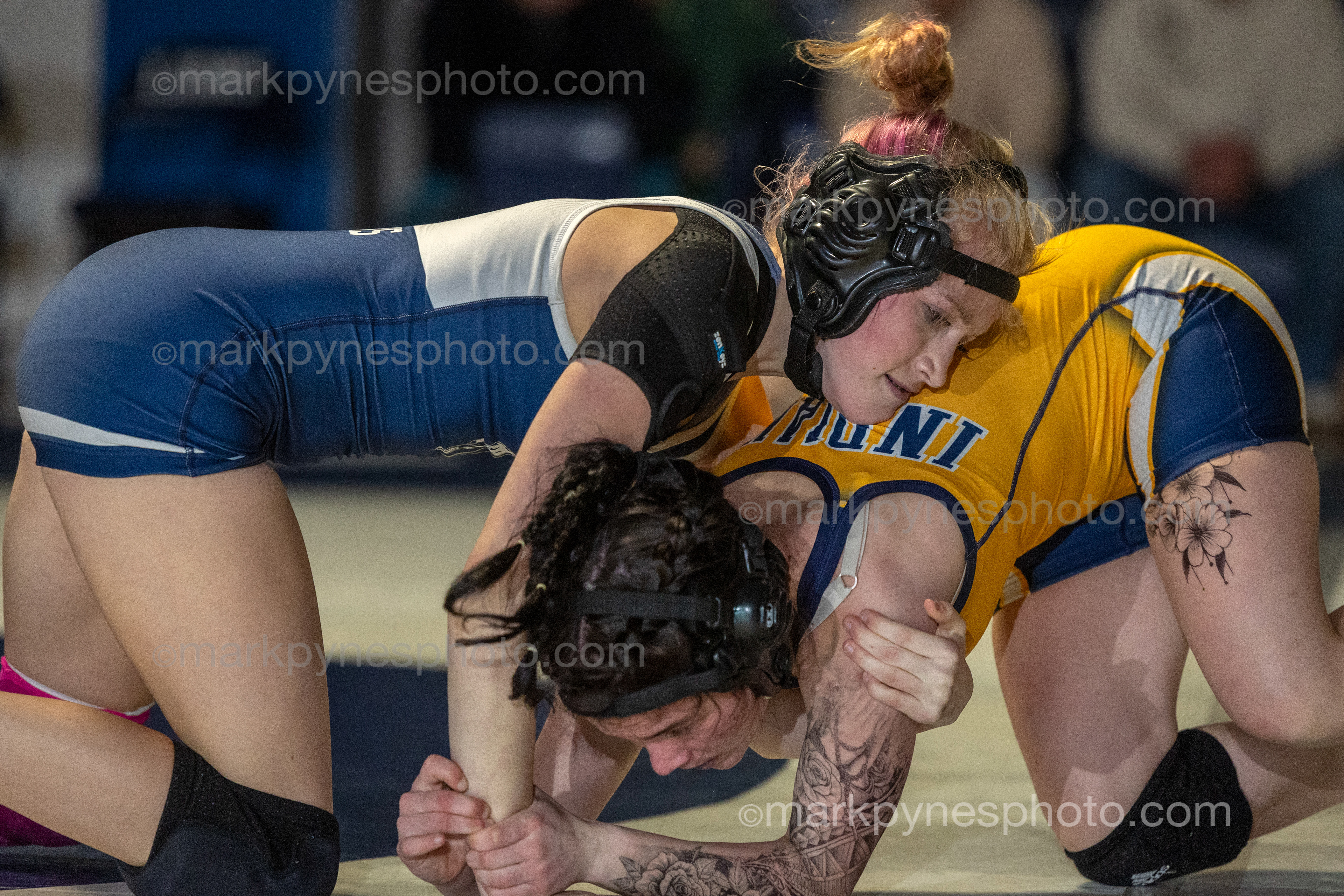 Heather Keim, Camp Hill, defeats Nadia Ventrella, Upper Perkioman, in the 112-pound match.