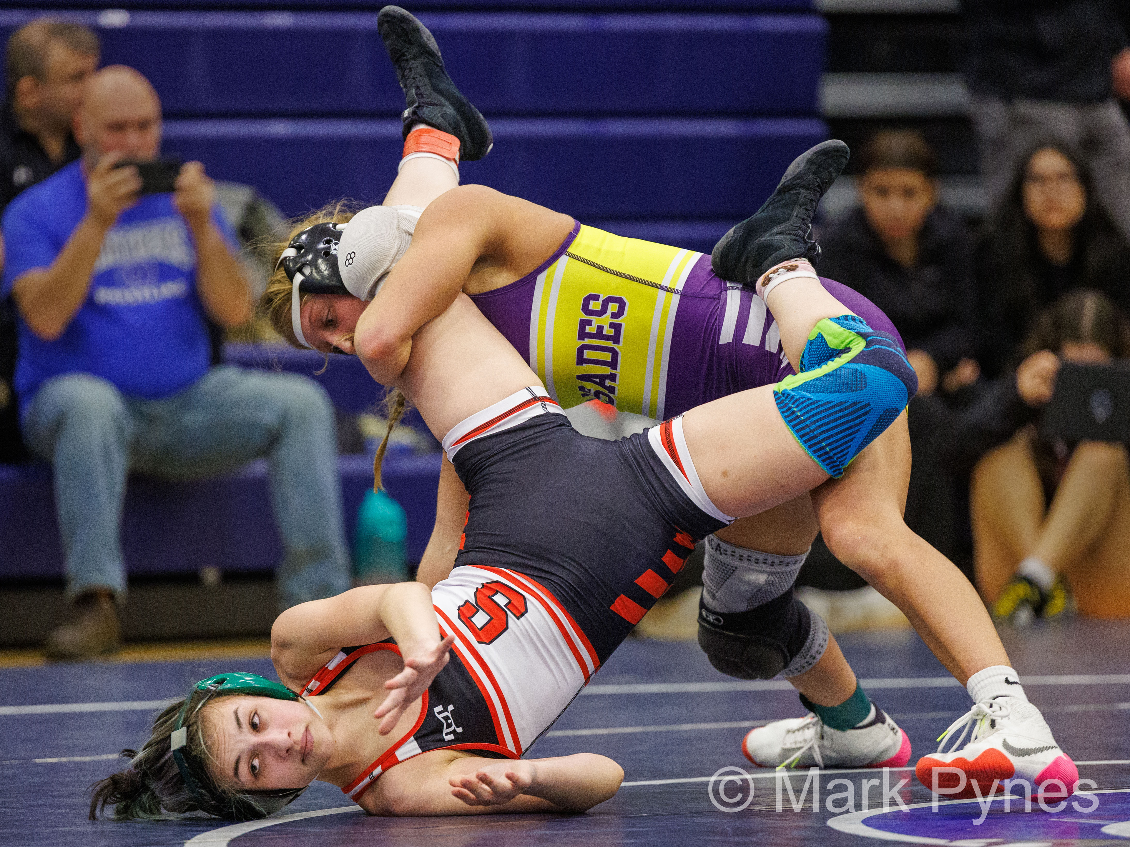 Savannah Witt (Palisades) won by tech. fall over Gisele Ramirez (Souderton), 2:29 (17-1), in the 118-pound final at the South East Regional girls high school wrestling championships in Quakertown, Pa., Feb. 25, 2024.