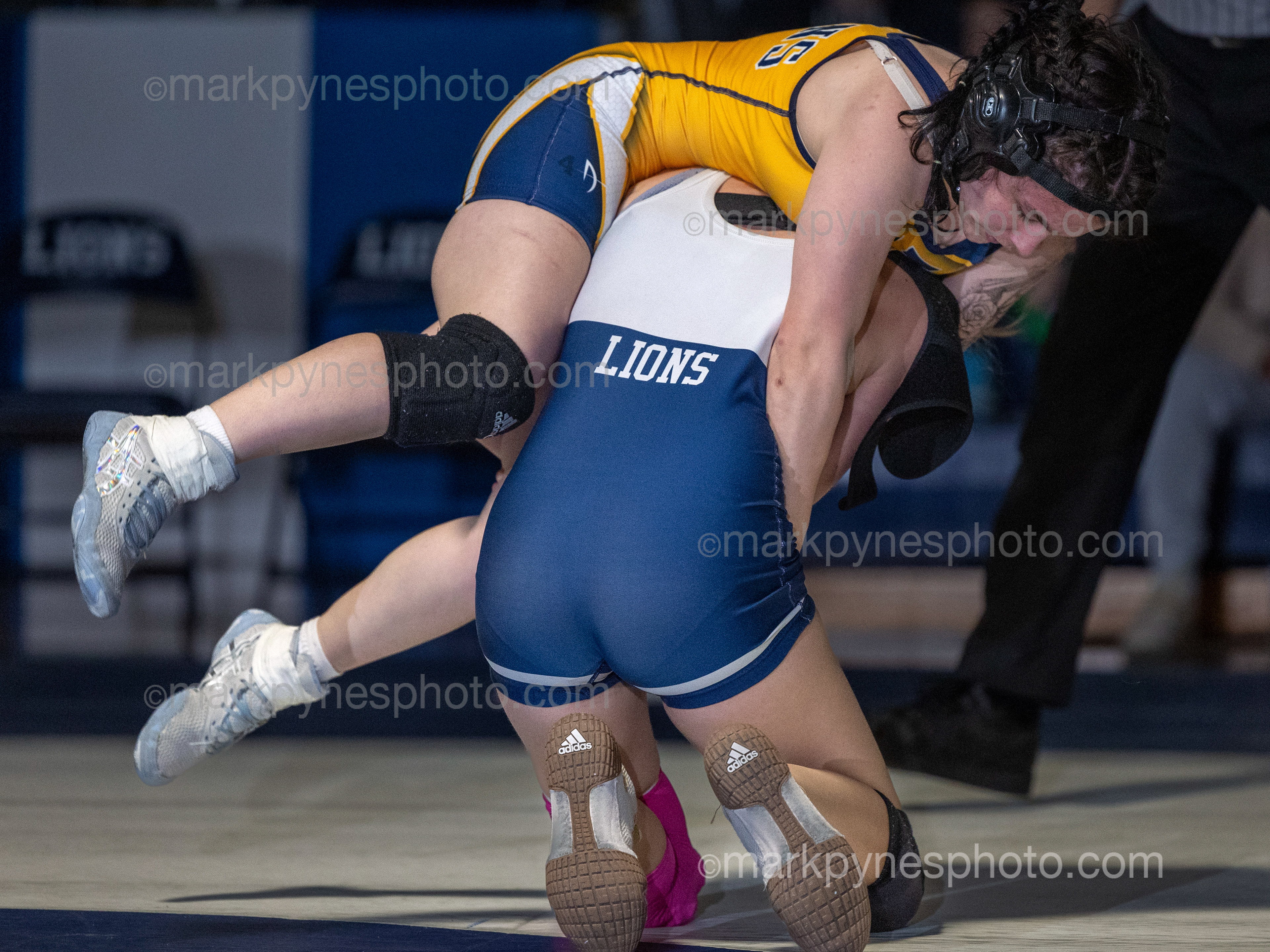 Heather Keim, Camp Hill, defeats Nadia Ventrella, Upper Perkioman, in the 112-pound match.