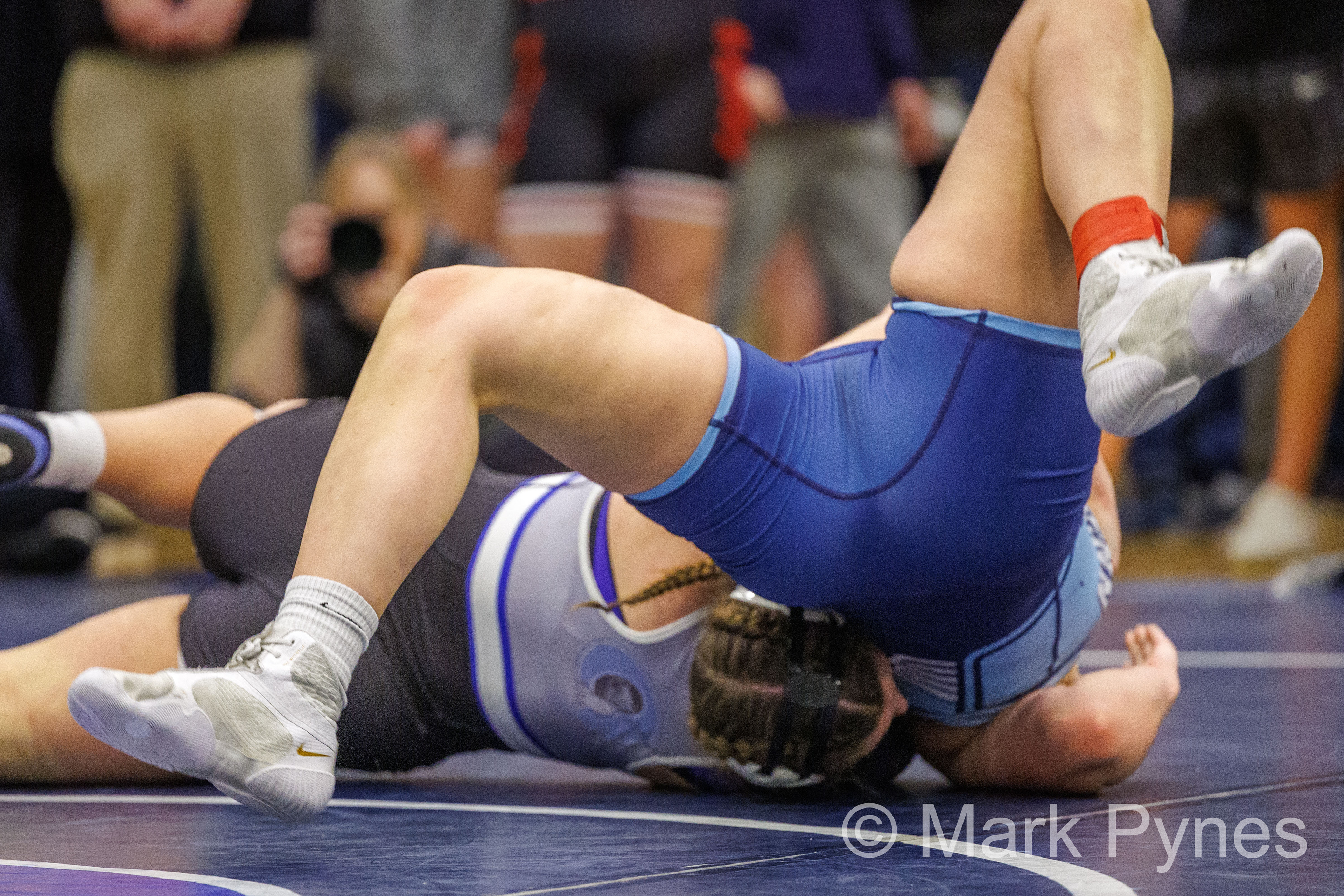 Caroline Hattala (Quakertown) pinned Daniella Maxwell (North Penn), at 1:09, in the 190-pound final at the South East Regional girls high school wrestling championship finals in Quakertown, Pa., Feb. 25, 2024.