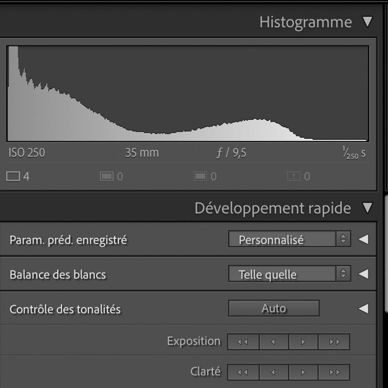 Histogramme Lightroom