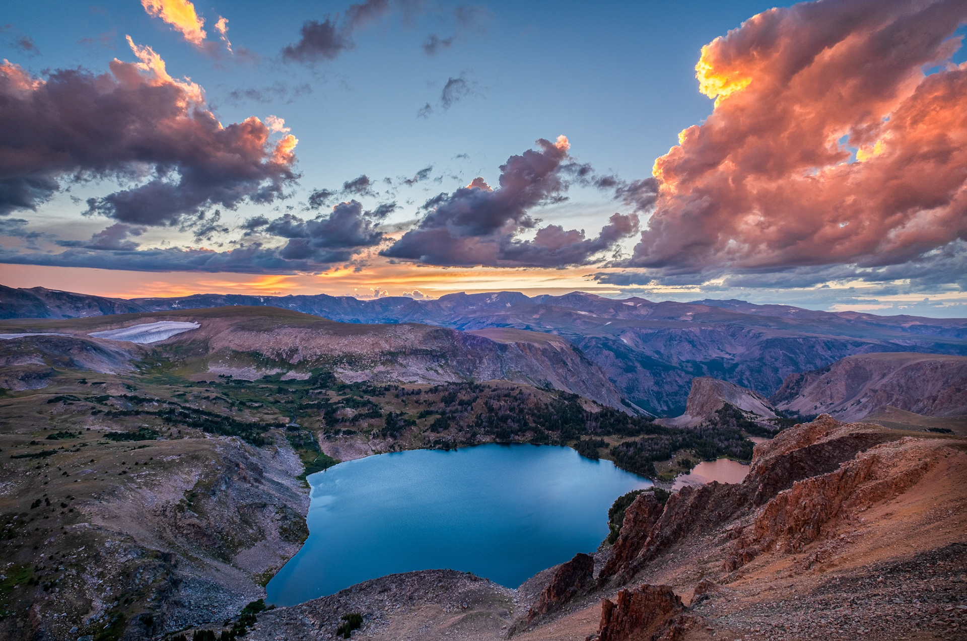 Twin Lakes in Beartooth Mountains