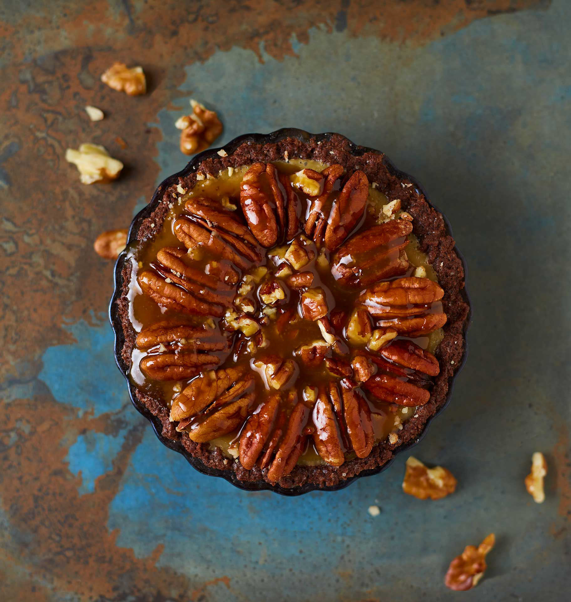 lähikuva pekaanikakusta