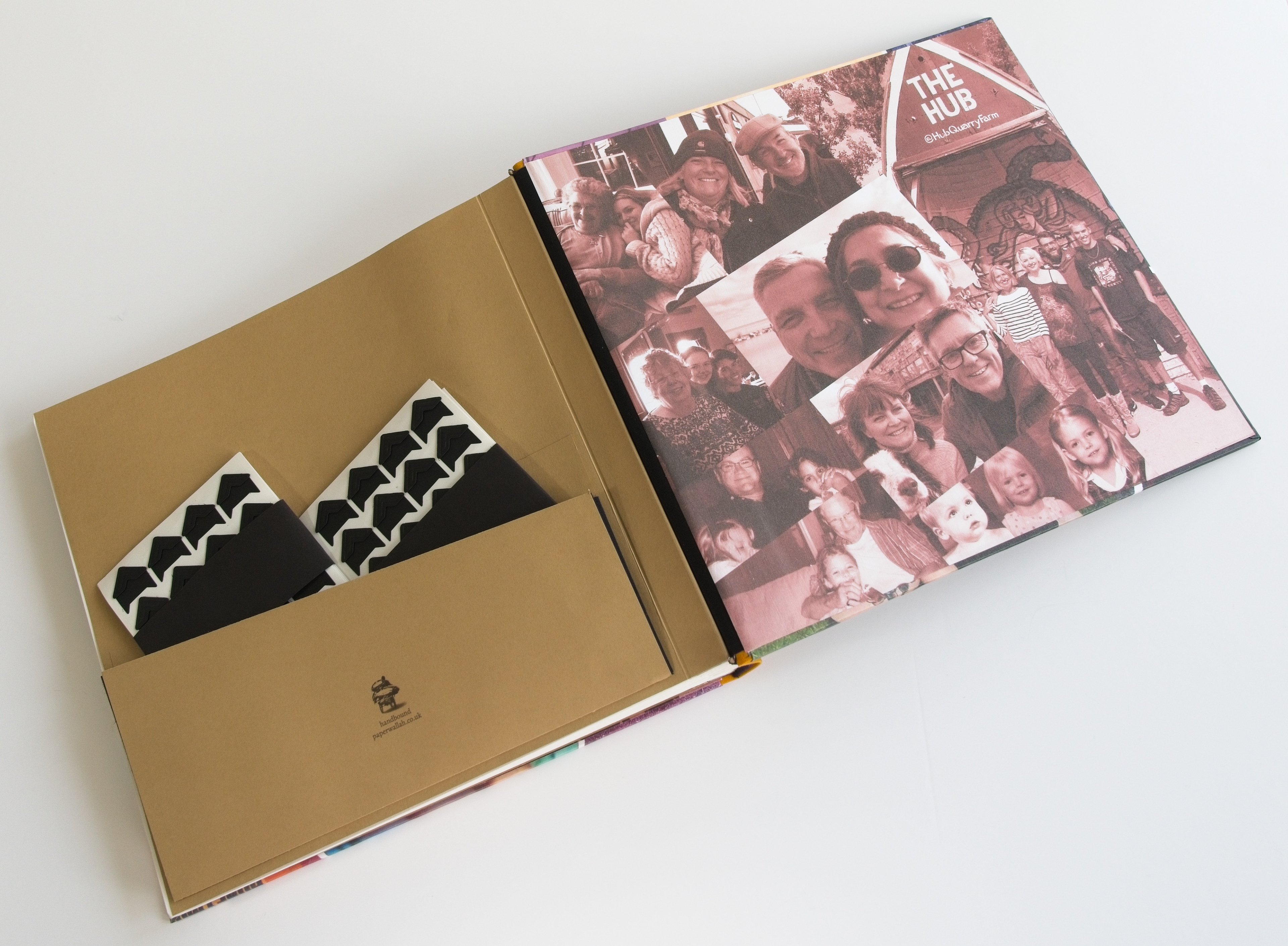 Inside back cover with pocket for photo corners