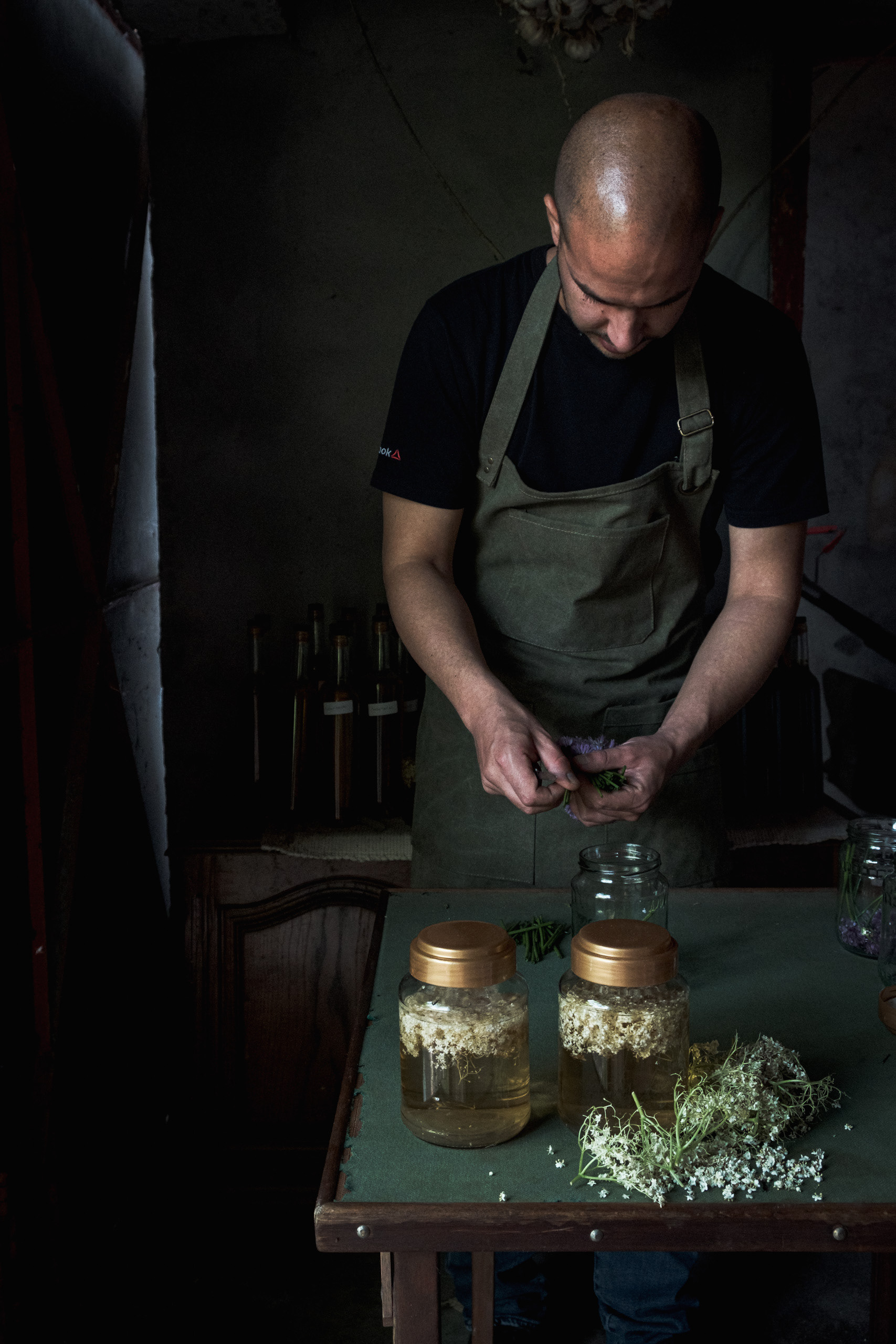 Vinagre aromatizado. Restaurante Margarida da Praça.